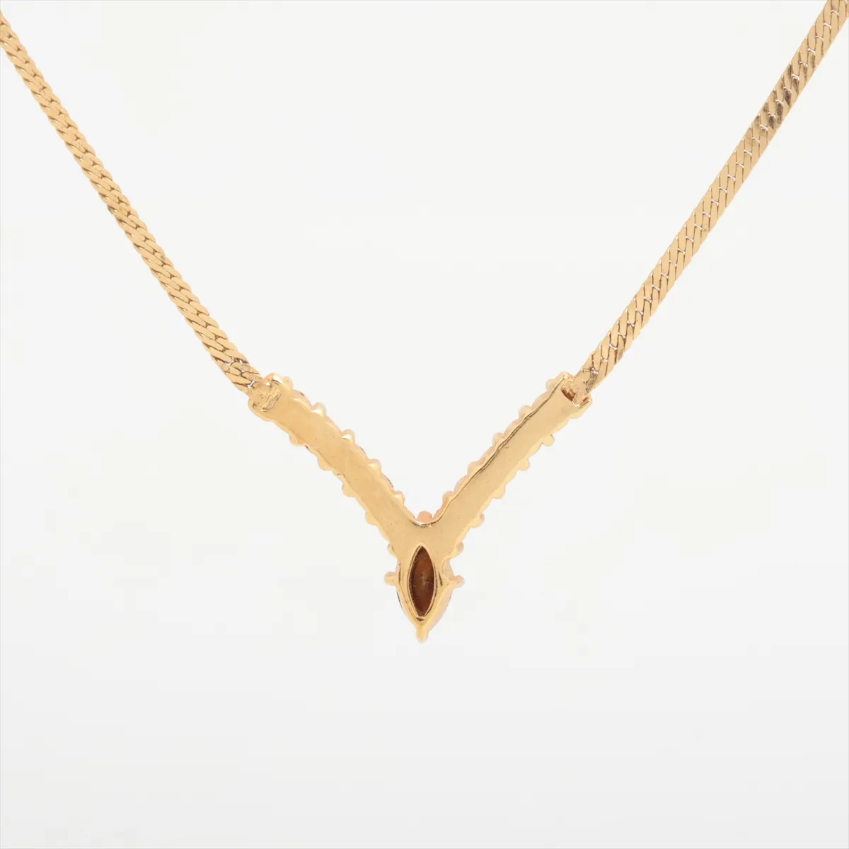 necklace, GP x rhinestone, gold, — view 2