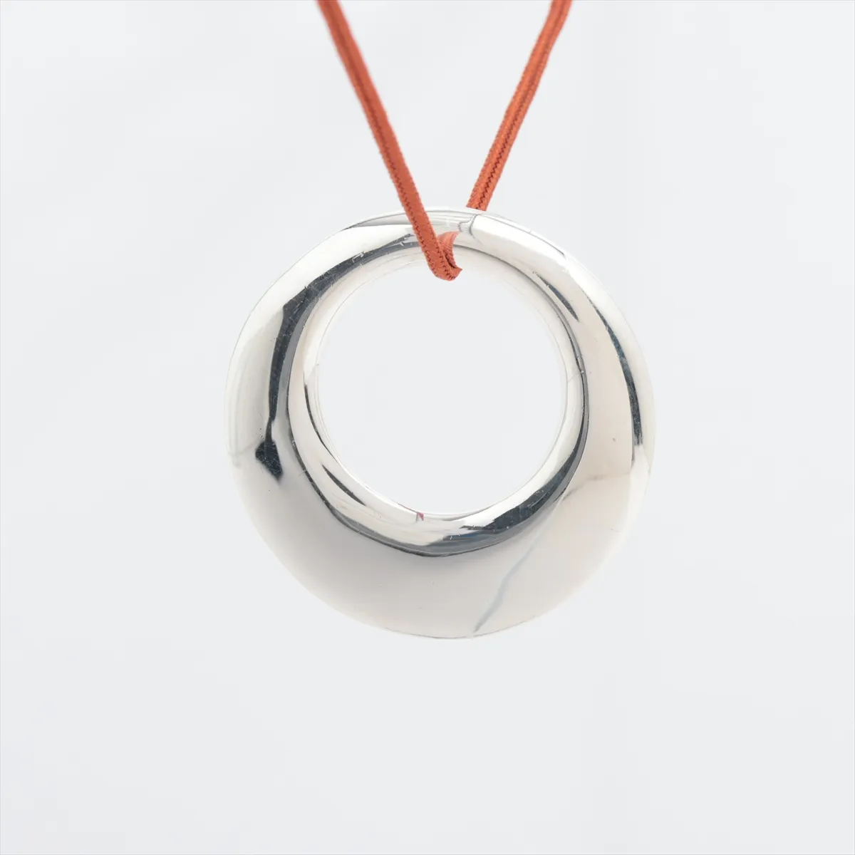 Necklace 925 x Fabric Brown x Silver — view 2