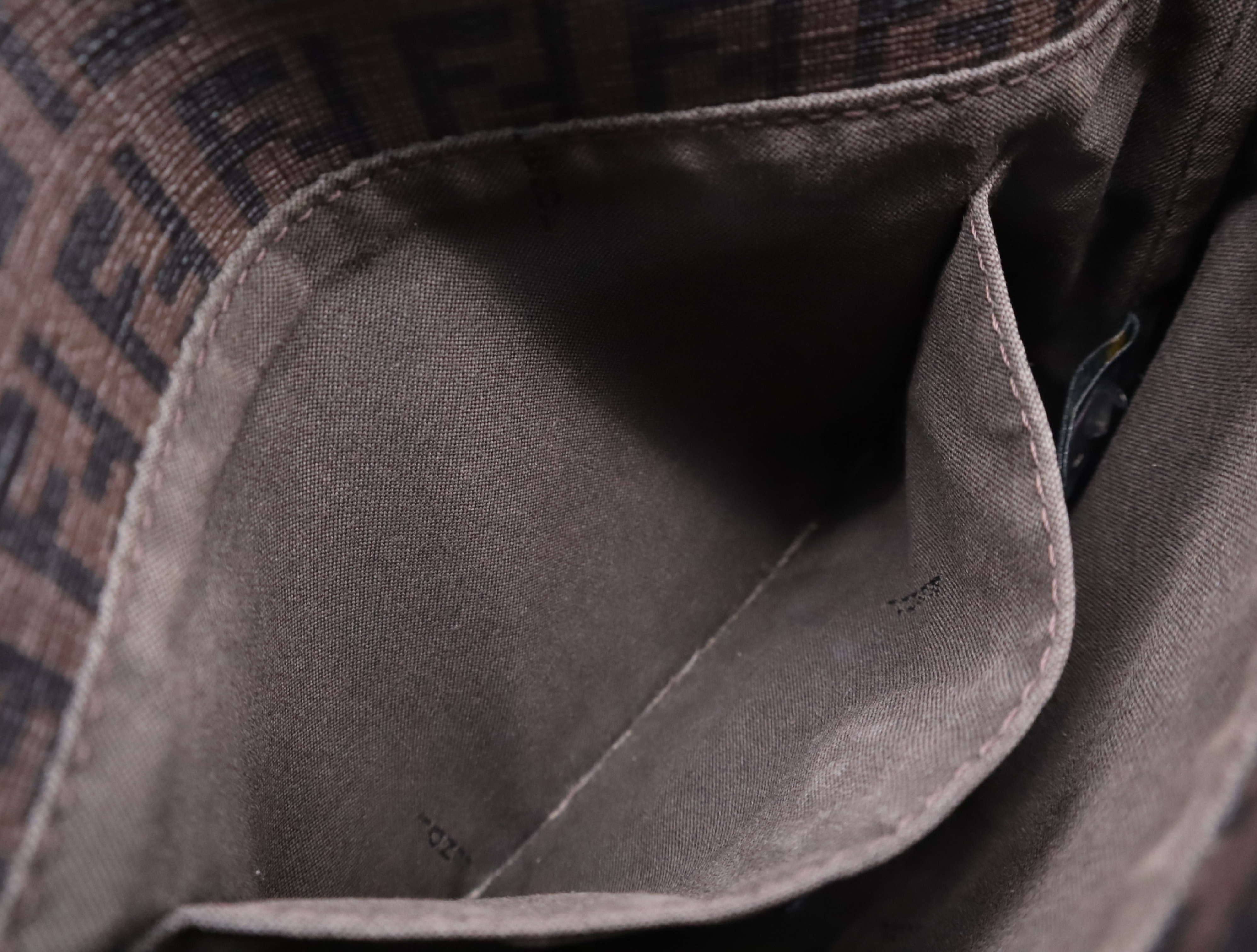 Canvas Zucchino Brown Gold Hardware Shoulder Bag — view 14