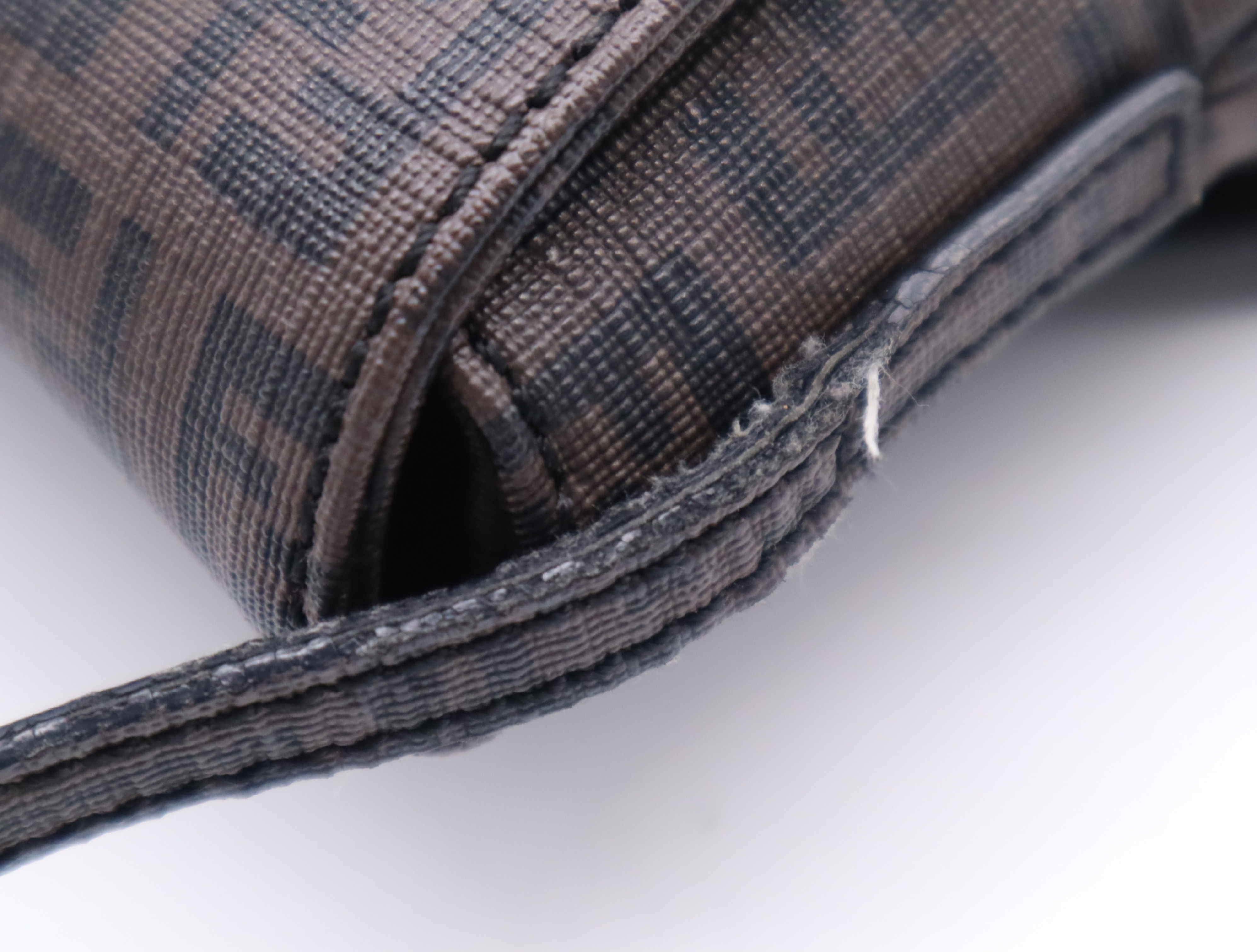 Canvas Zucchino Brown Gold Hardware Shoulder Bag — view 9
