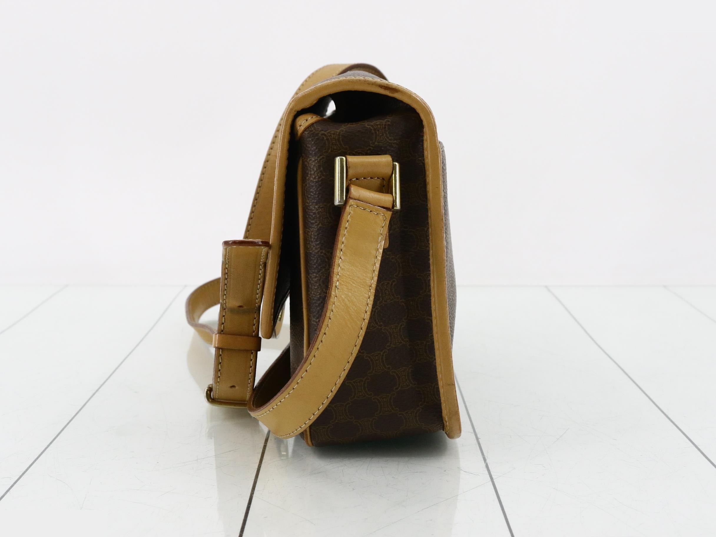 Macadam Circle Logo Mini Flap Bag, Brown, 22 x 16 x 7 cm — view 3