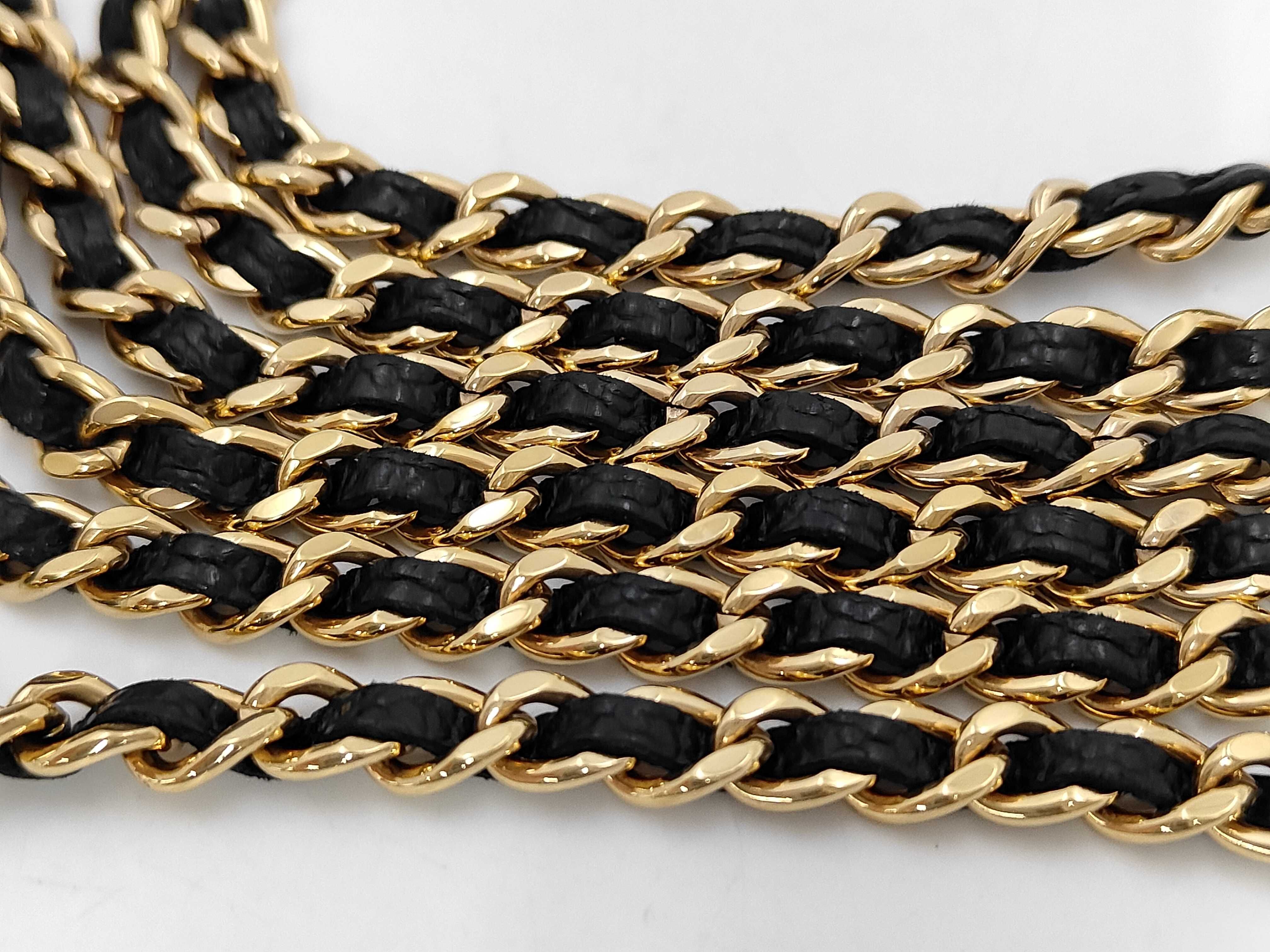 Matelassé Chain Wallet, Caviar Leather, Black, Gold Hardware, Shoulder Bag — view 6