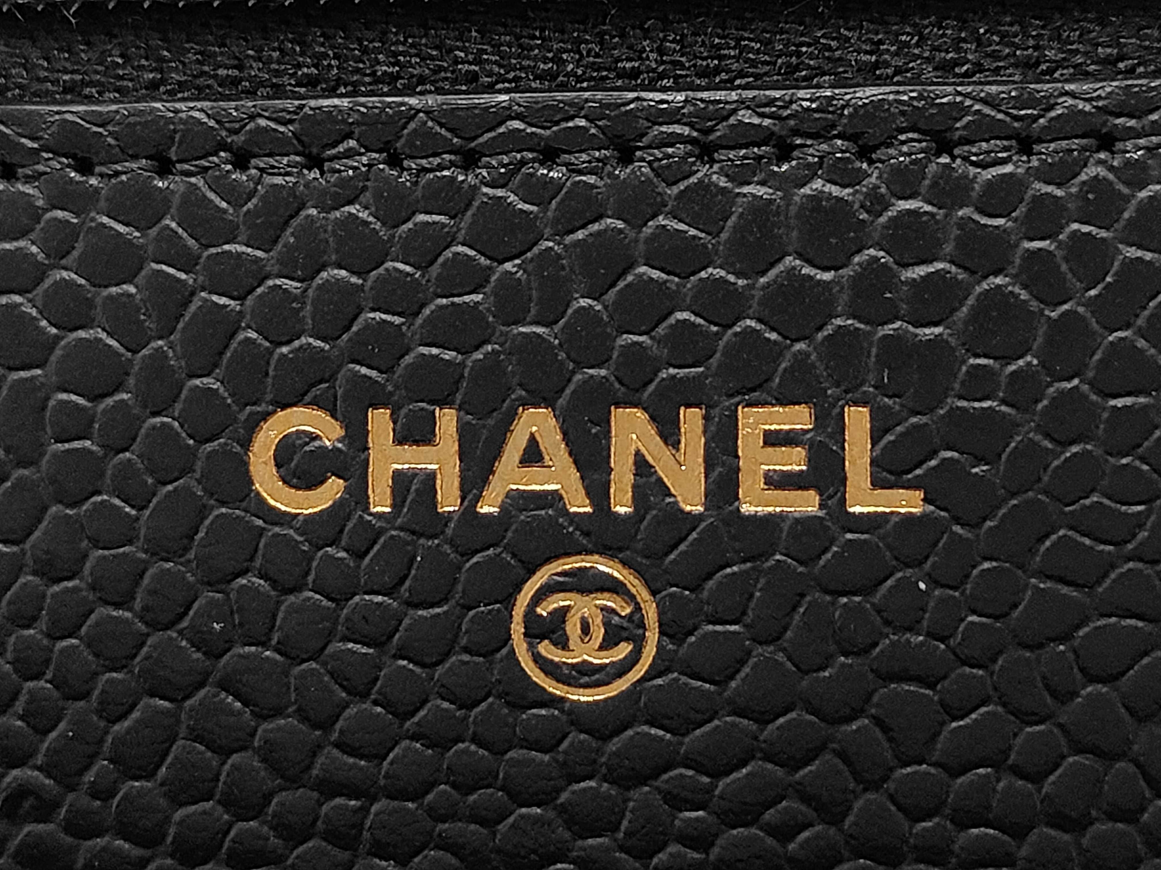 Matelassé Chain Wallet, Caviar Leather, Black, Gold Hardware, Shoulder Bag — view 10