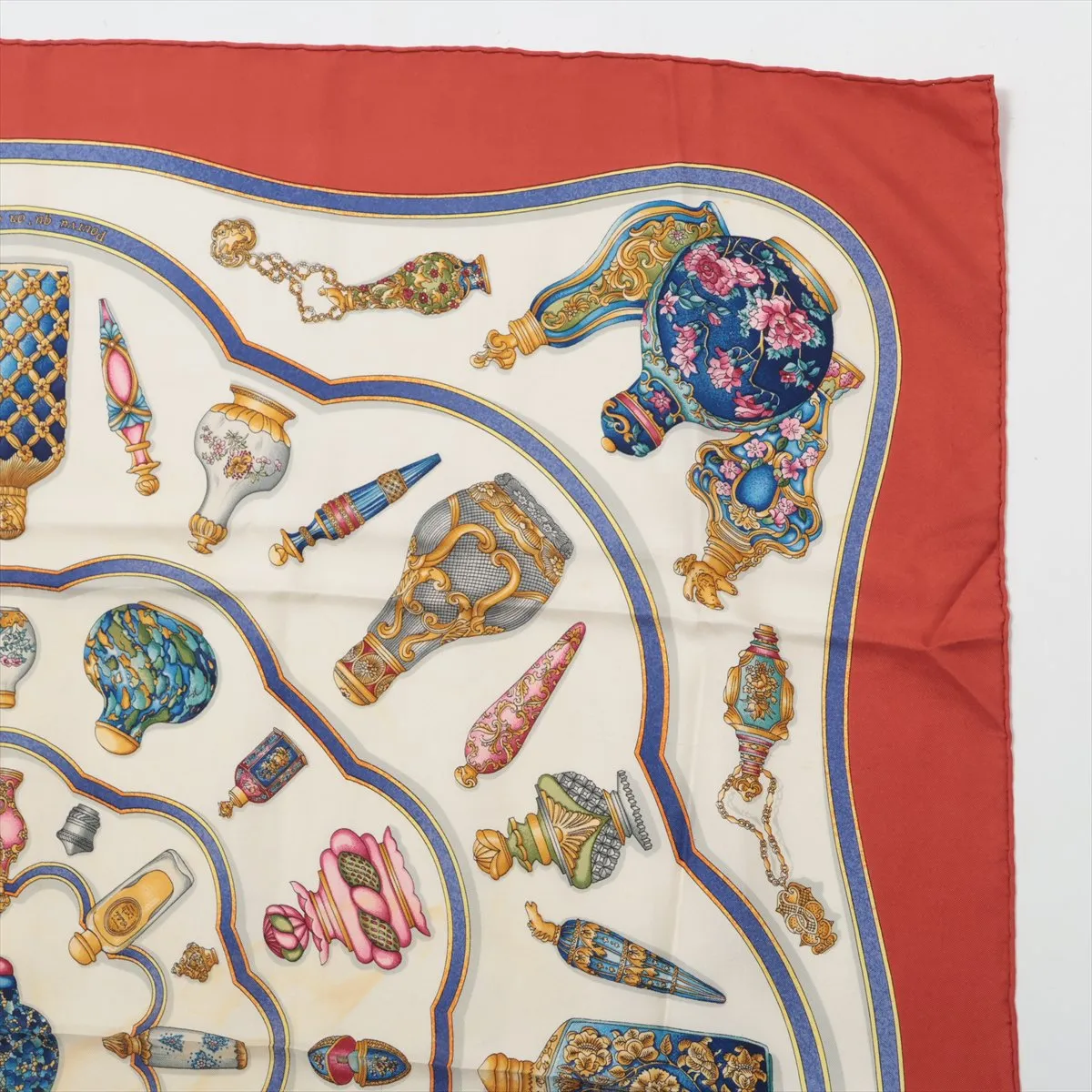 Carre 90 "Qu'importe le flacon" perfume bottle scarf, silk, brick pattern, — view 3