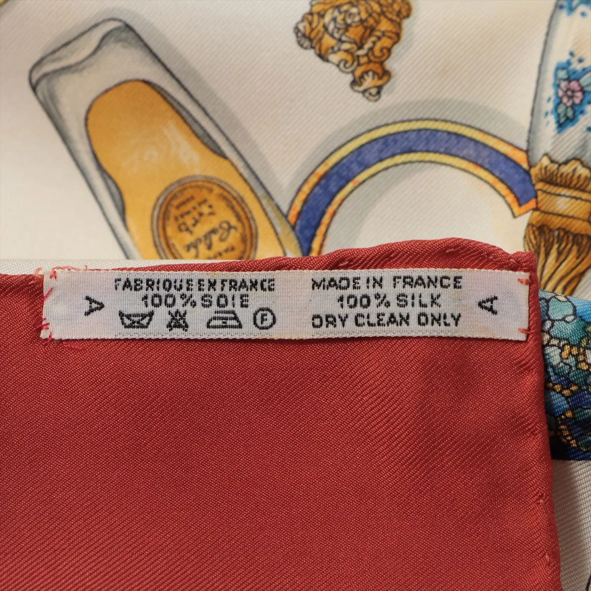 Carre 90 "Qu'importe le flacon" perfume bottle scarf, silk, brick pattern, — view 7