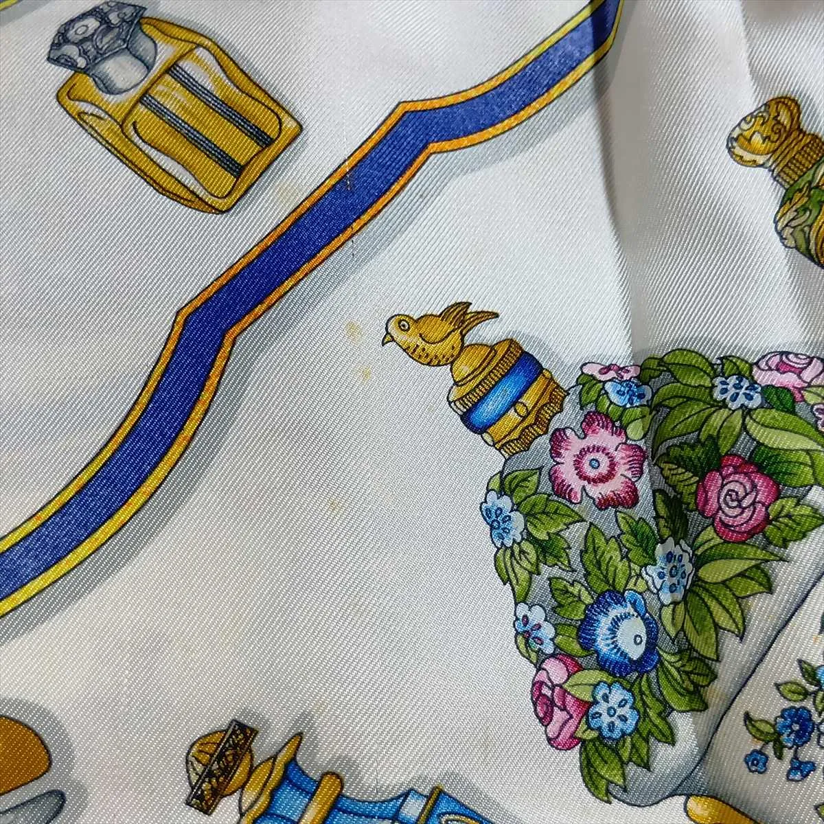 Carre 90 "Qu'importe le flacon" perfume bottle scarf, silk, brick pattern, — view 8