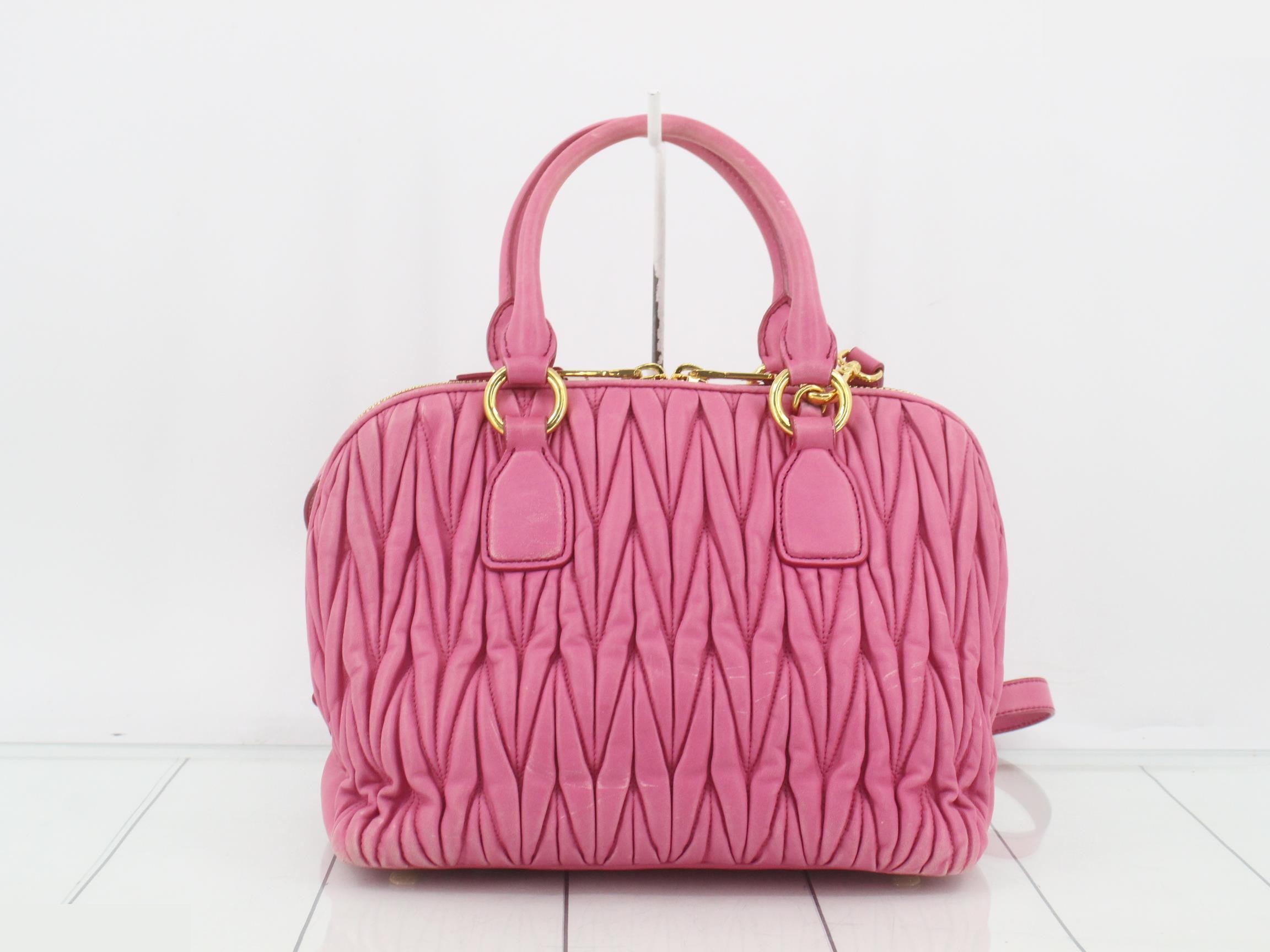 Matelasse (bag)/2WAY handbag with long strap pink — view 2