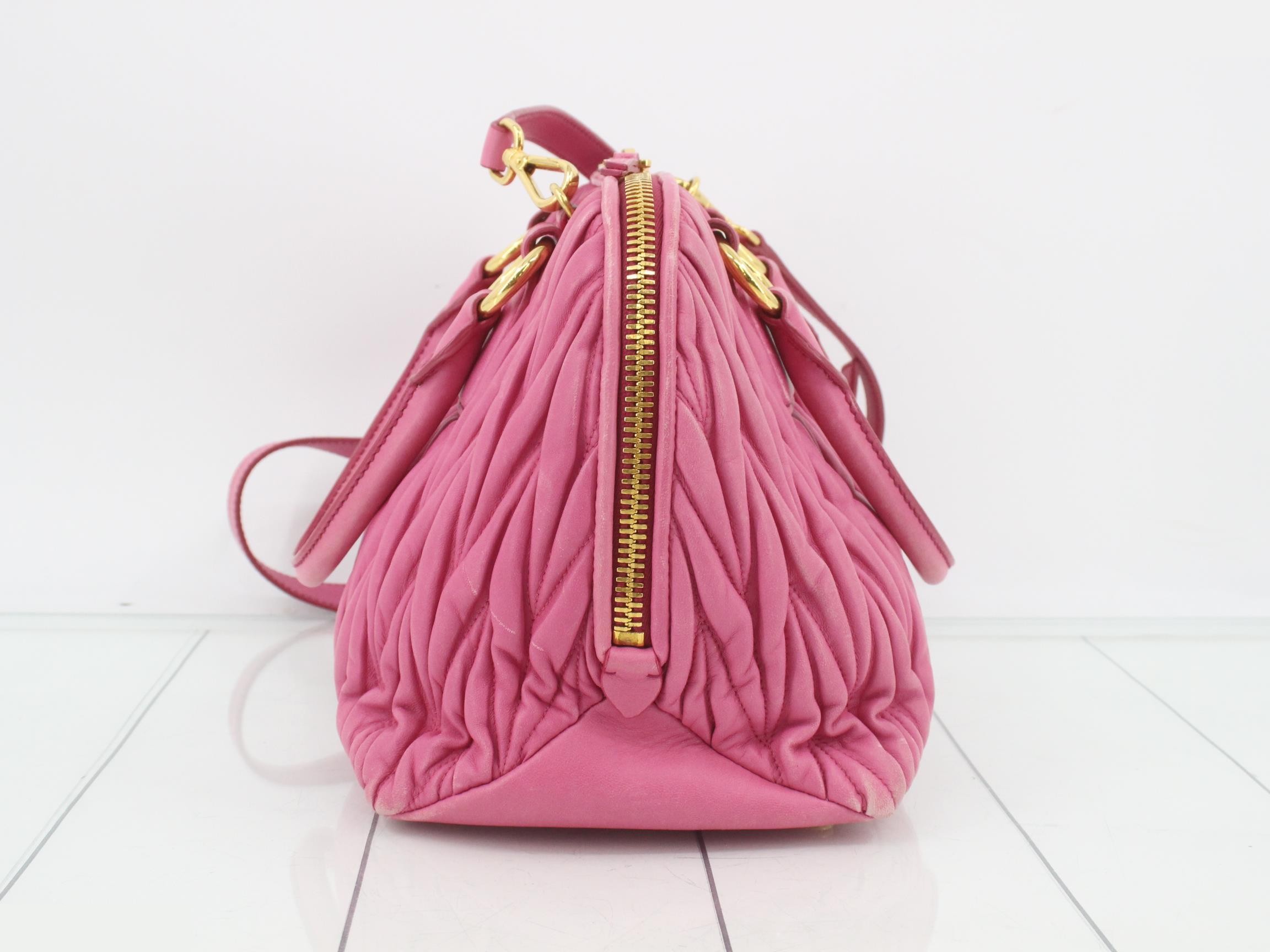 Matelasse (bag)/2WAY handbag with long strap pink — view 3