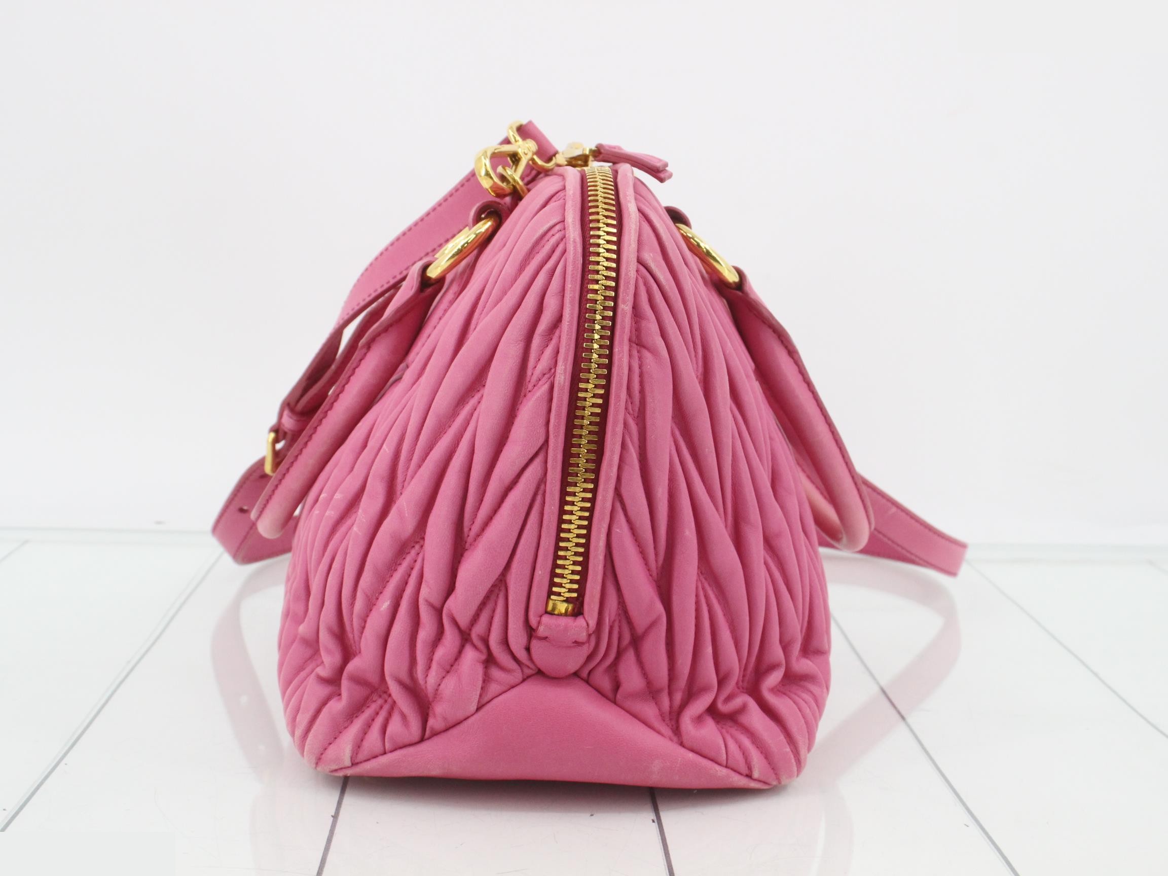 Matelasse (bag)/2WAY handbag with long strap pink — view 4