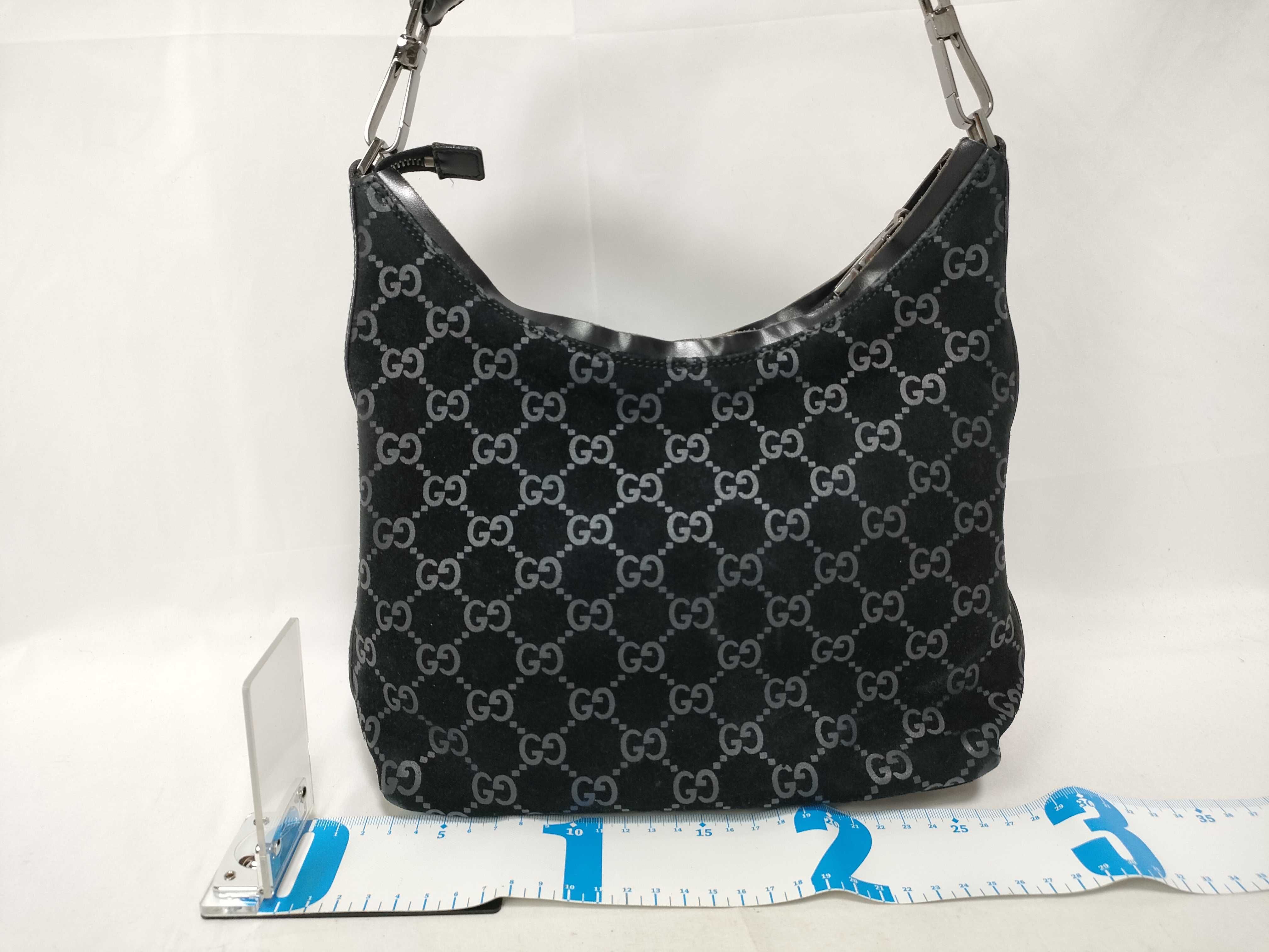 GG Suede Black One-Shoulder Bag — view 2