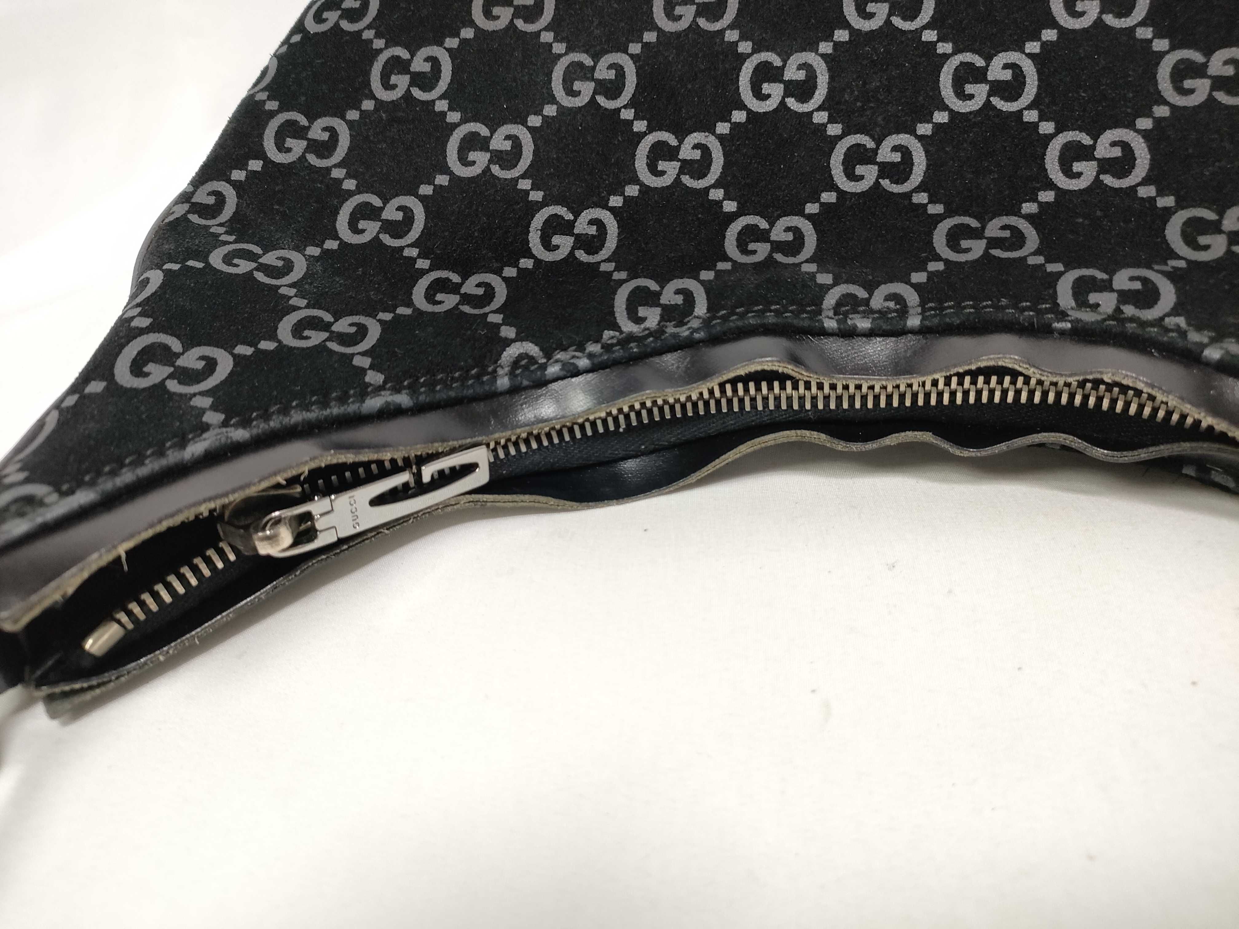 GG Suede Black One-Shoulder Bag — view 12