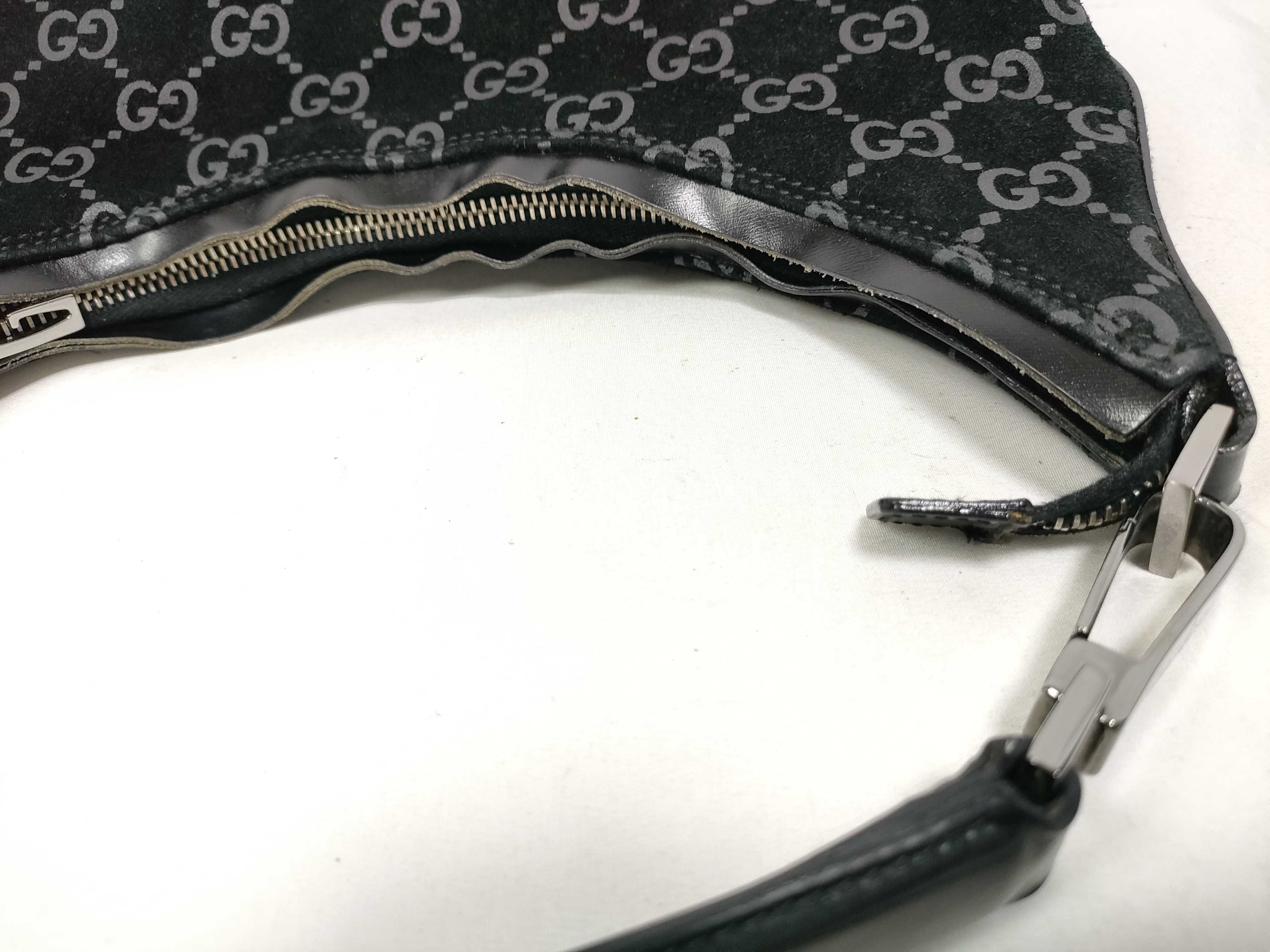 GG Suede Black One-Shoulder Bag — view 13