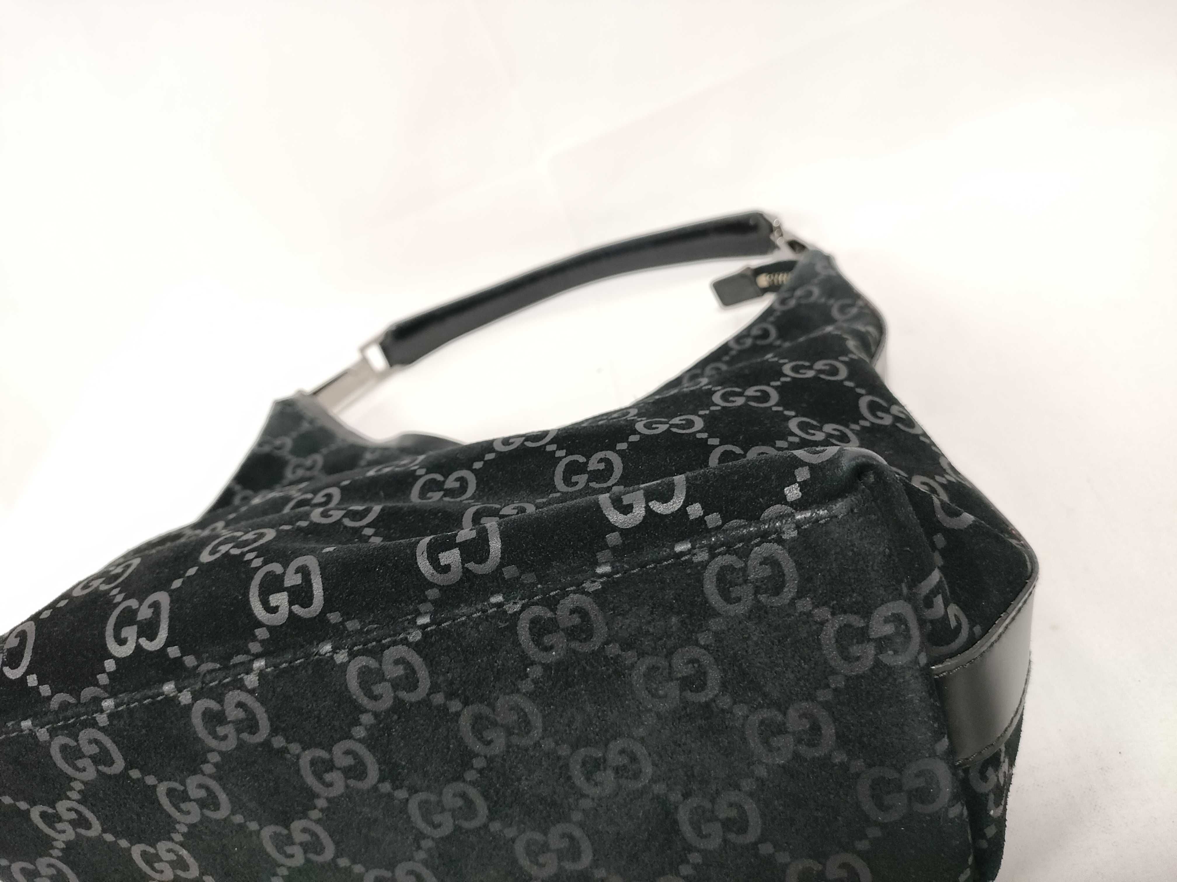 GG Suede Black One-Shoulder Bag — view 4