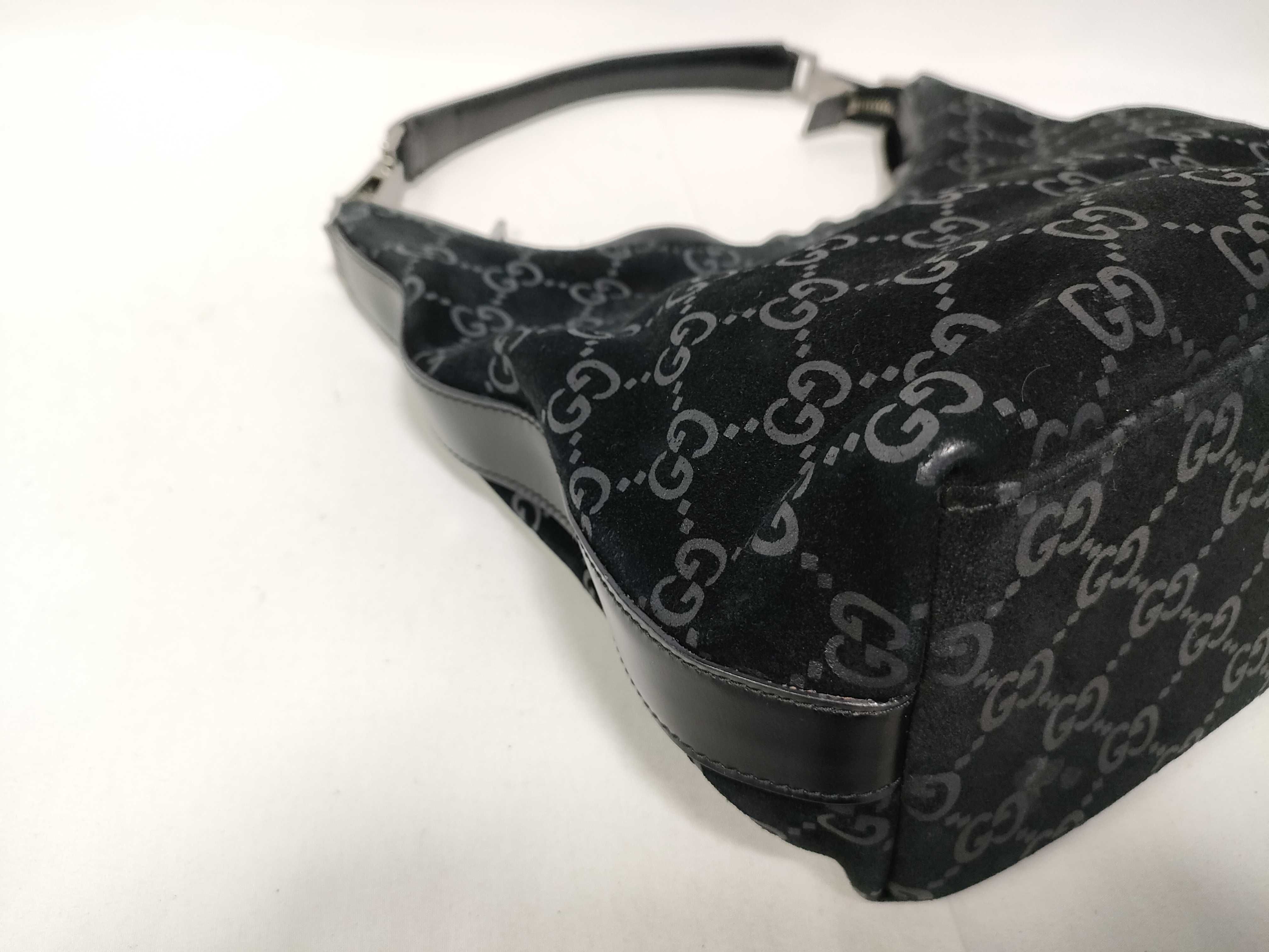 GG Suede Black One-Shoulder Bag — view 5