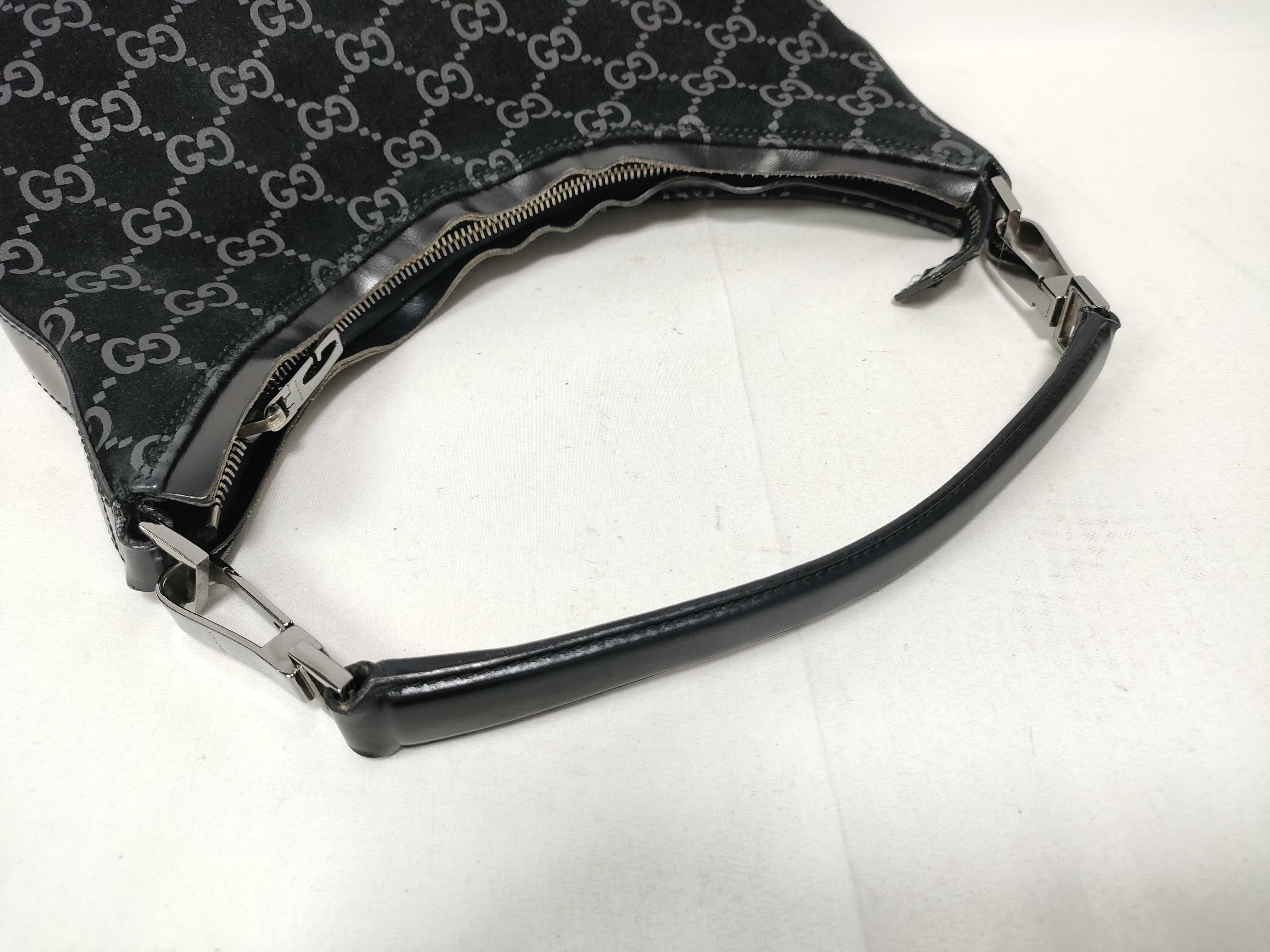 GG Suede Black One-Shoulder Bag — view 8