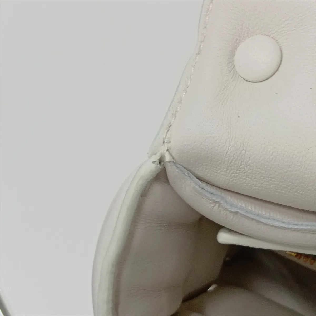 Maxi Intrecciato Padded Cassette Leather Chain Shoulder Bag, White — view 11