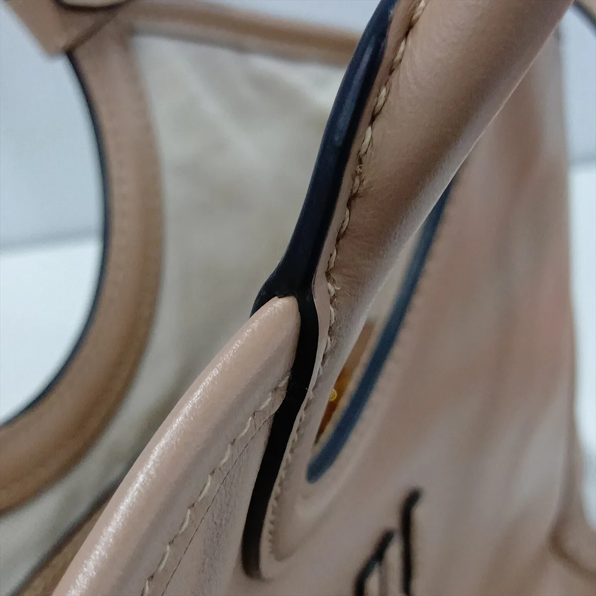 Ivy Leather 2-Way Handbag, Beige — view 13