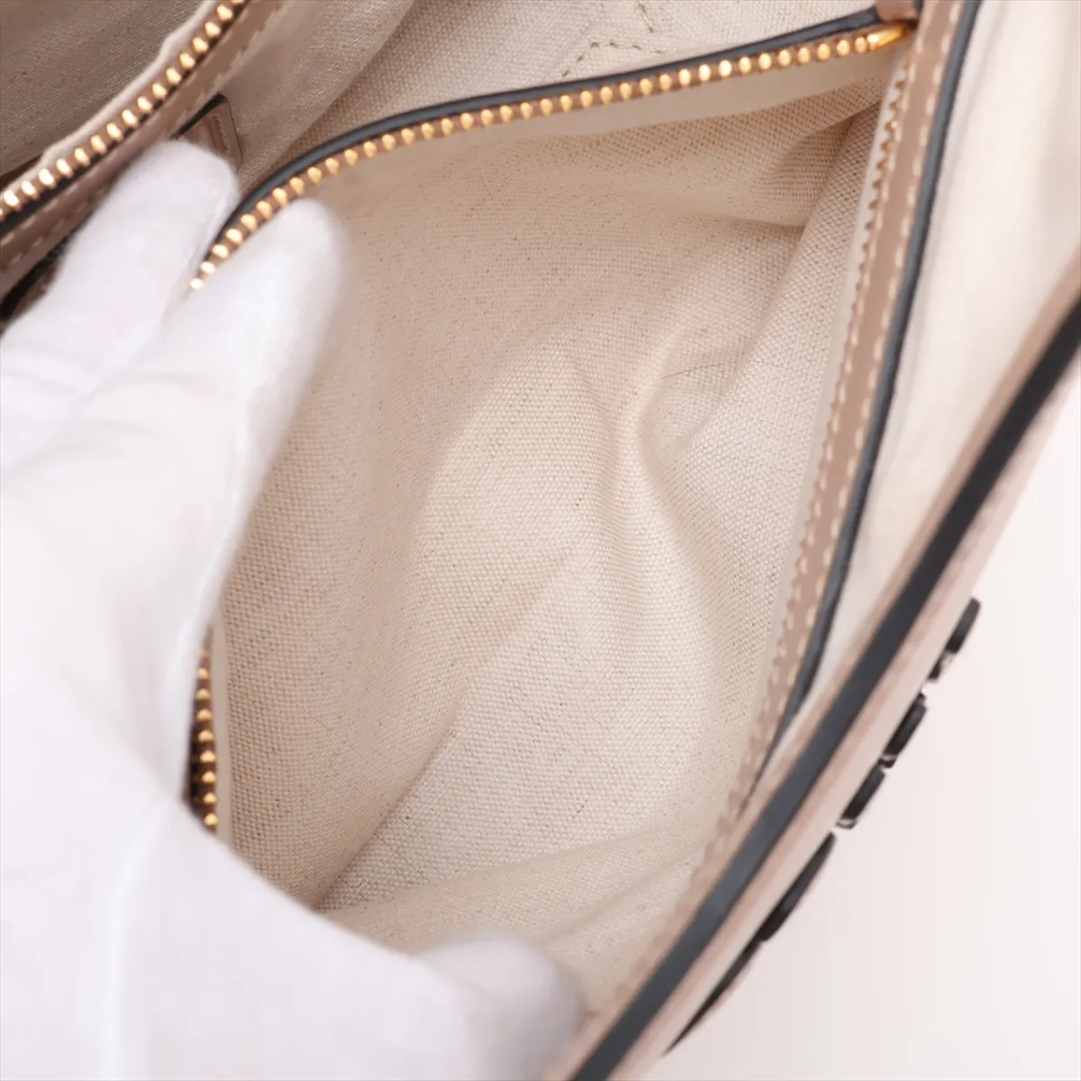 Ivy Leather 2-Way Handbag, Beige — view 10