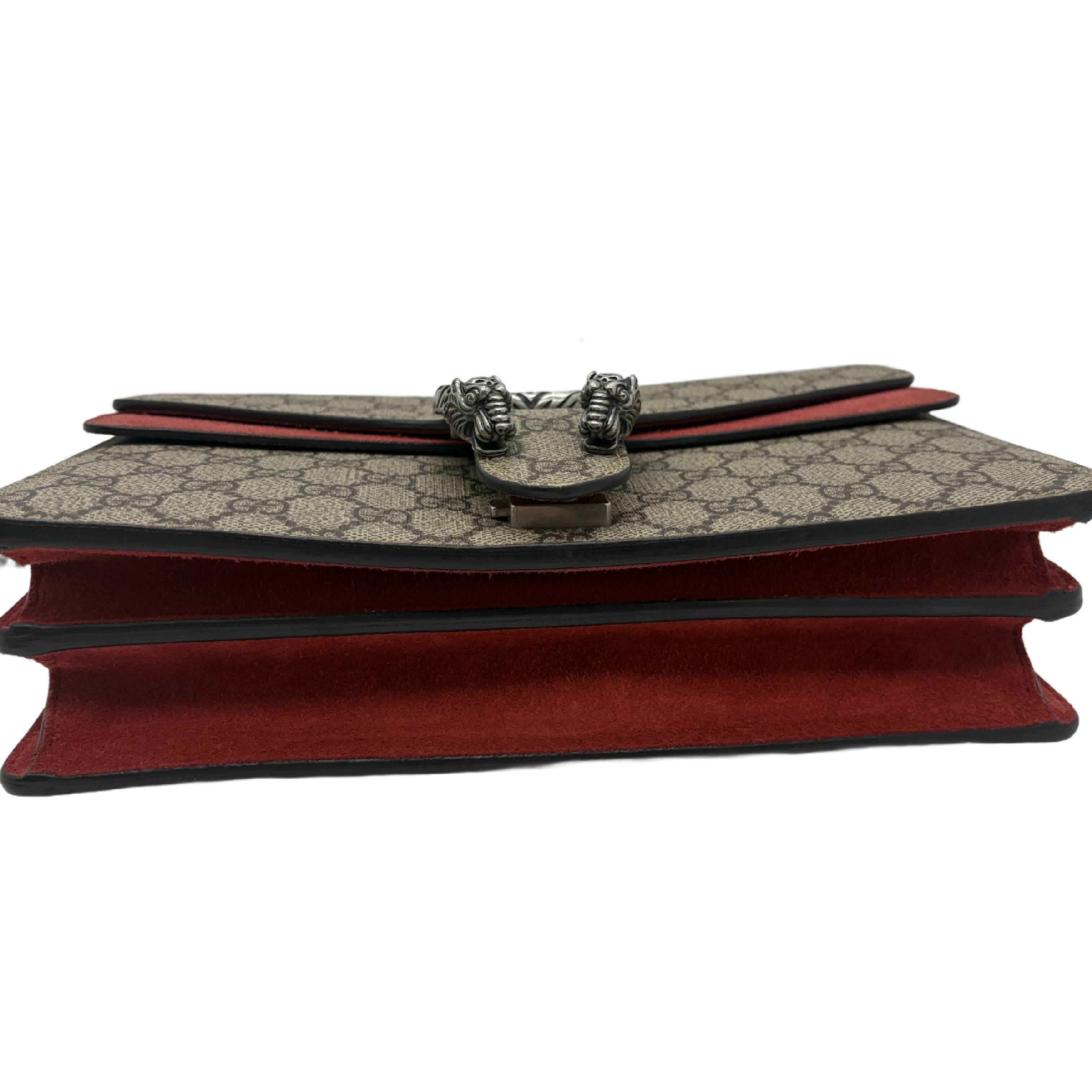 Dionysus GG Supreme Canvas Suede Red Chain Shoulder Bag — view 6