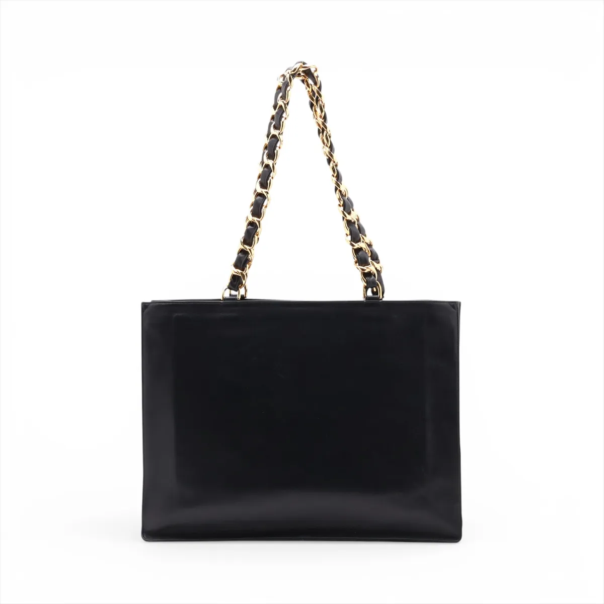 Coco Mark Leather Chain Tote Bag, Black with Gold Hardware, 3091525, Series 3 — view 2