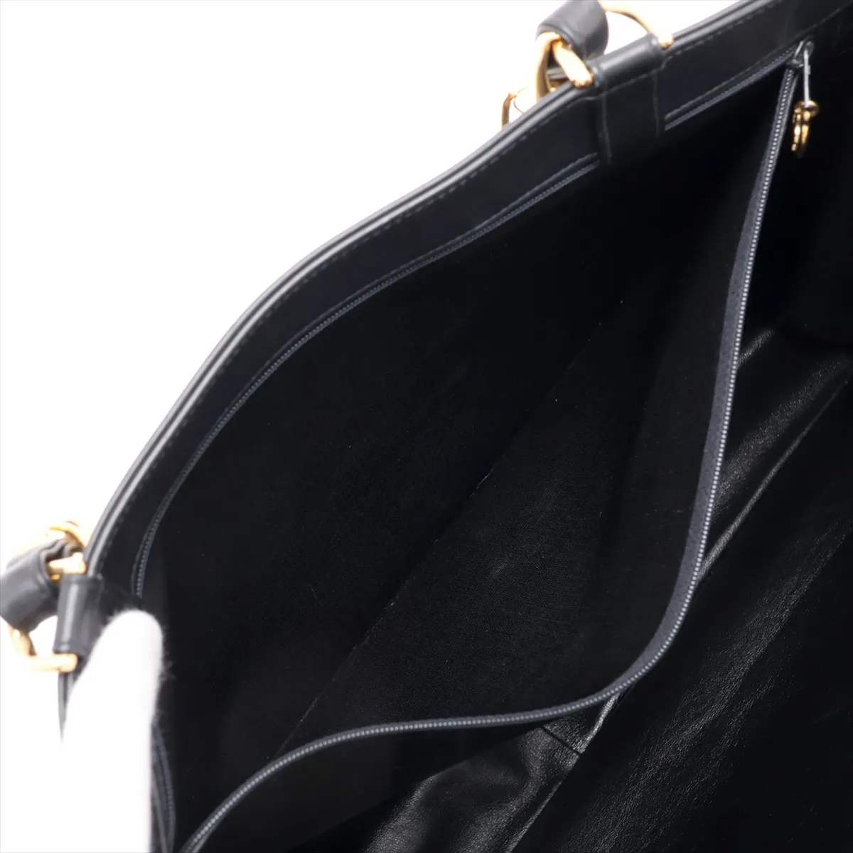 Coco Mark Leather Chain Tote Bag, Black with Gold Hardware, 3091525, Series 3 — view 8