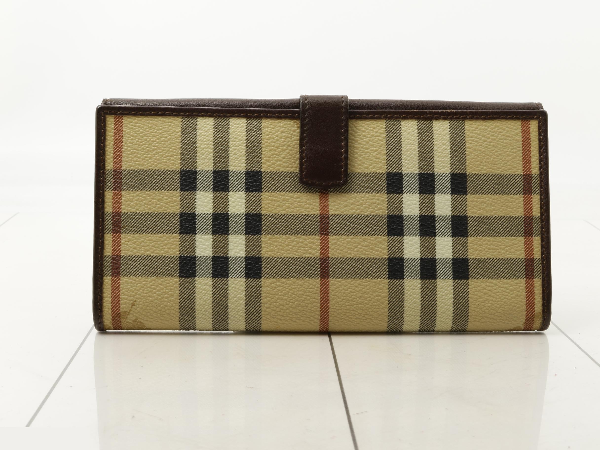 long wallet, check pattern, PVC — view 2