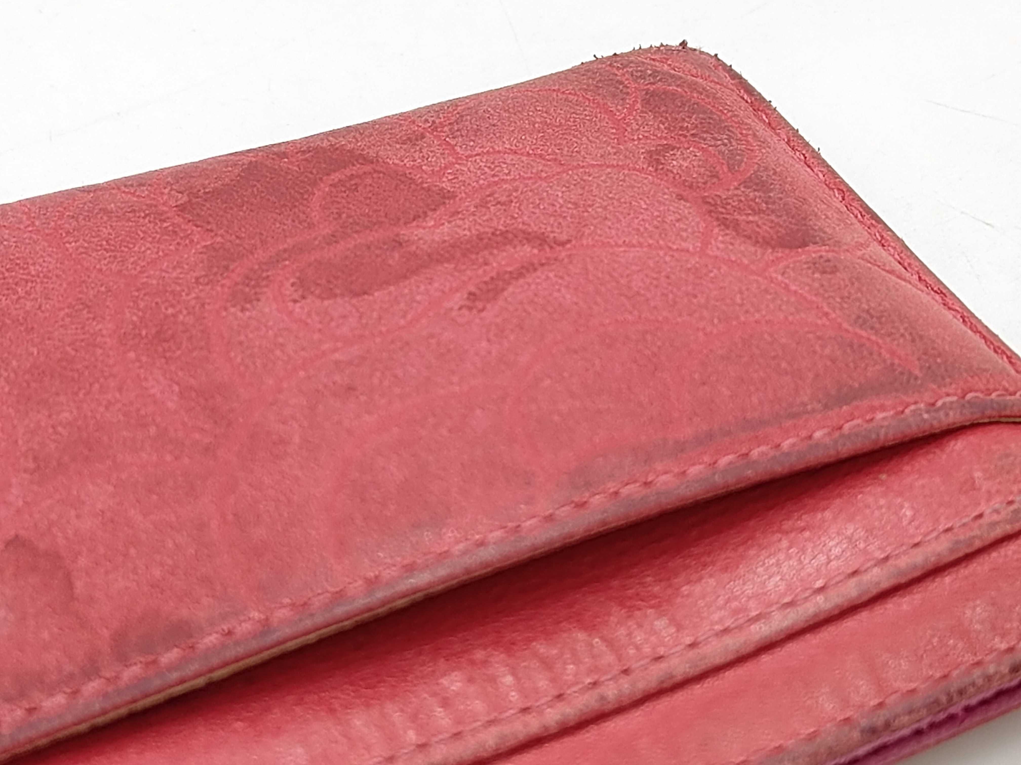 Camellia Card Case, Leather, Red. (Card case, pass case, business card holder) — view 9