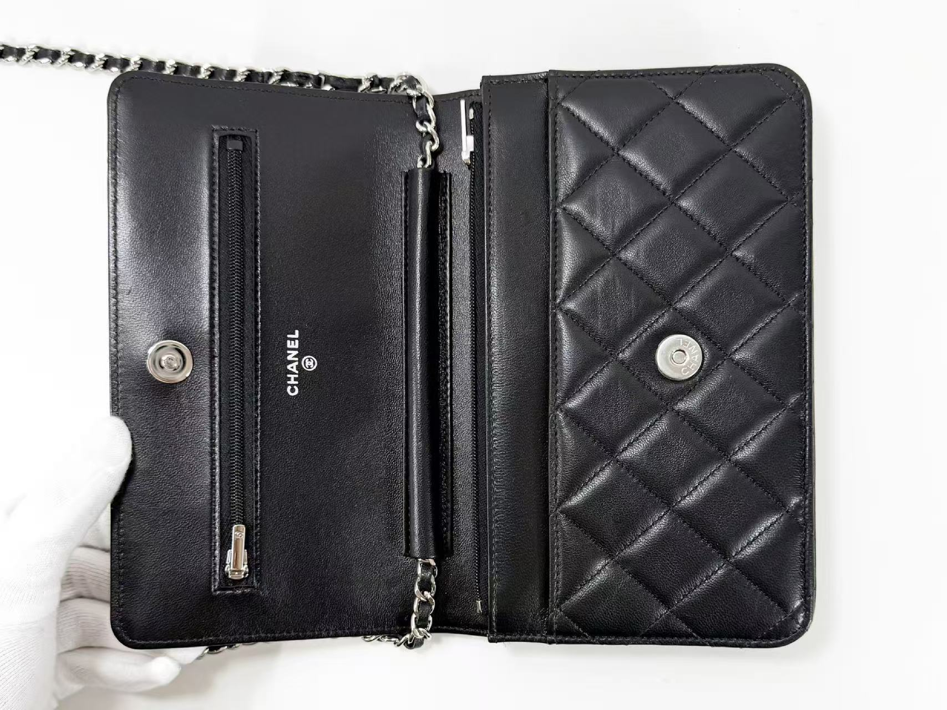 Black Matelassé Shoulder Bag, New Hardware, WOC, W19cm (approx.), Serial Number 29-series, [Box, Dust Bag, Authenticity Card, and Seal Included], Silver Hardware, 29780303 — view 13