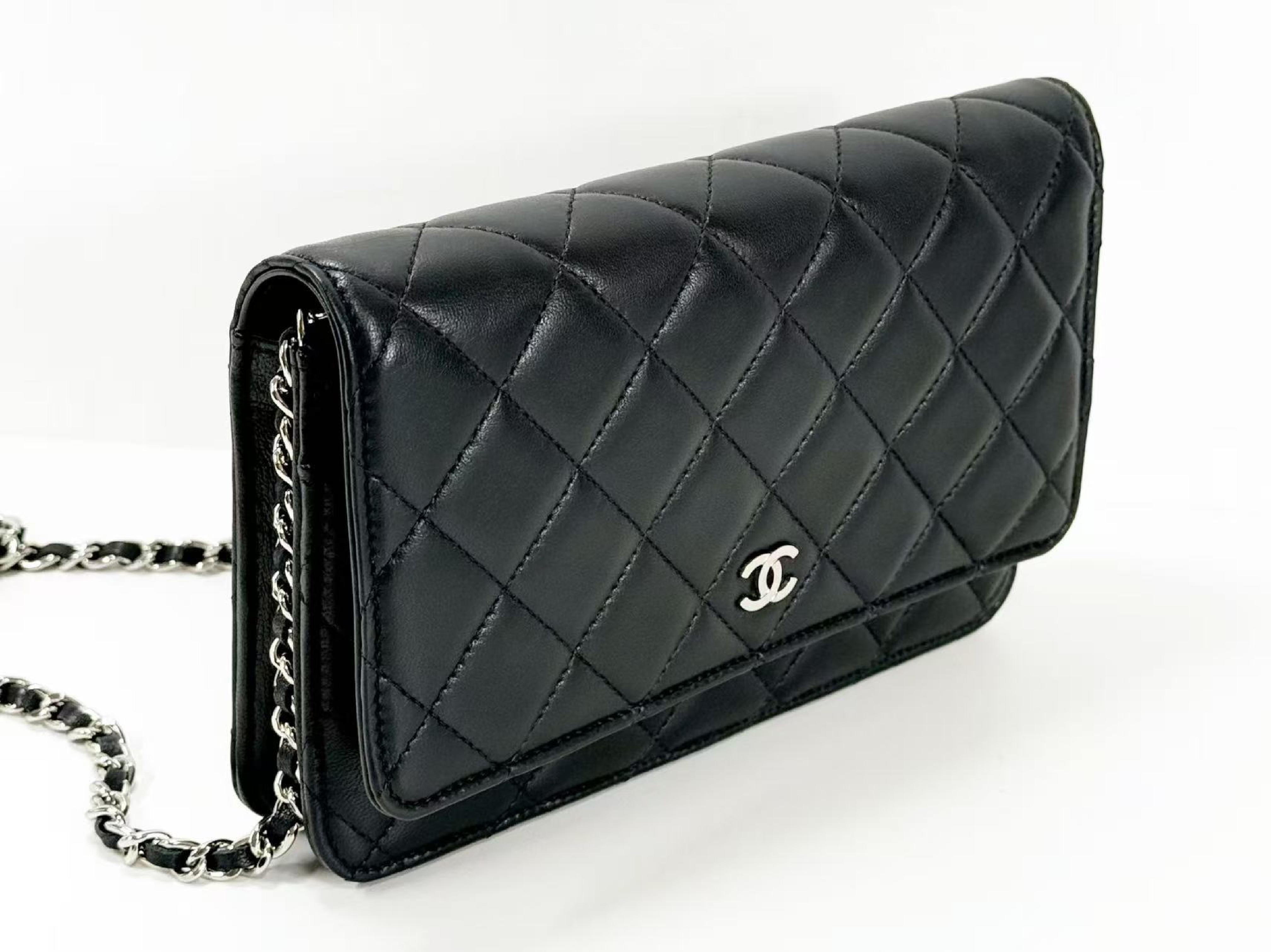 Black Matelassé Shoulder Bag, New Hardware, WOC, W19cm (approx.), Serial Number 29-series, [Box, Dust Bag, Authenticity Card, and Seal Included], Silver Hardware, 29780303 — view 6
