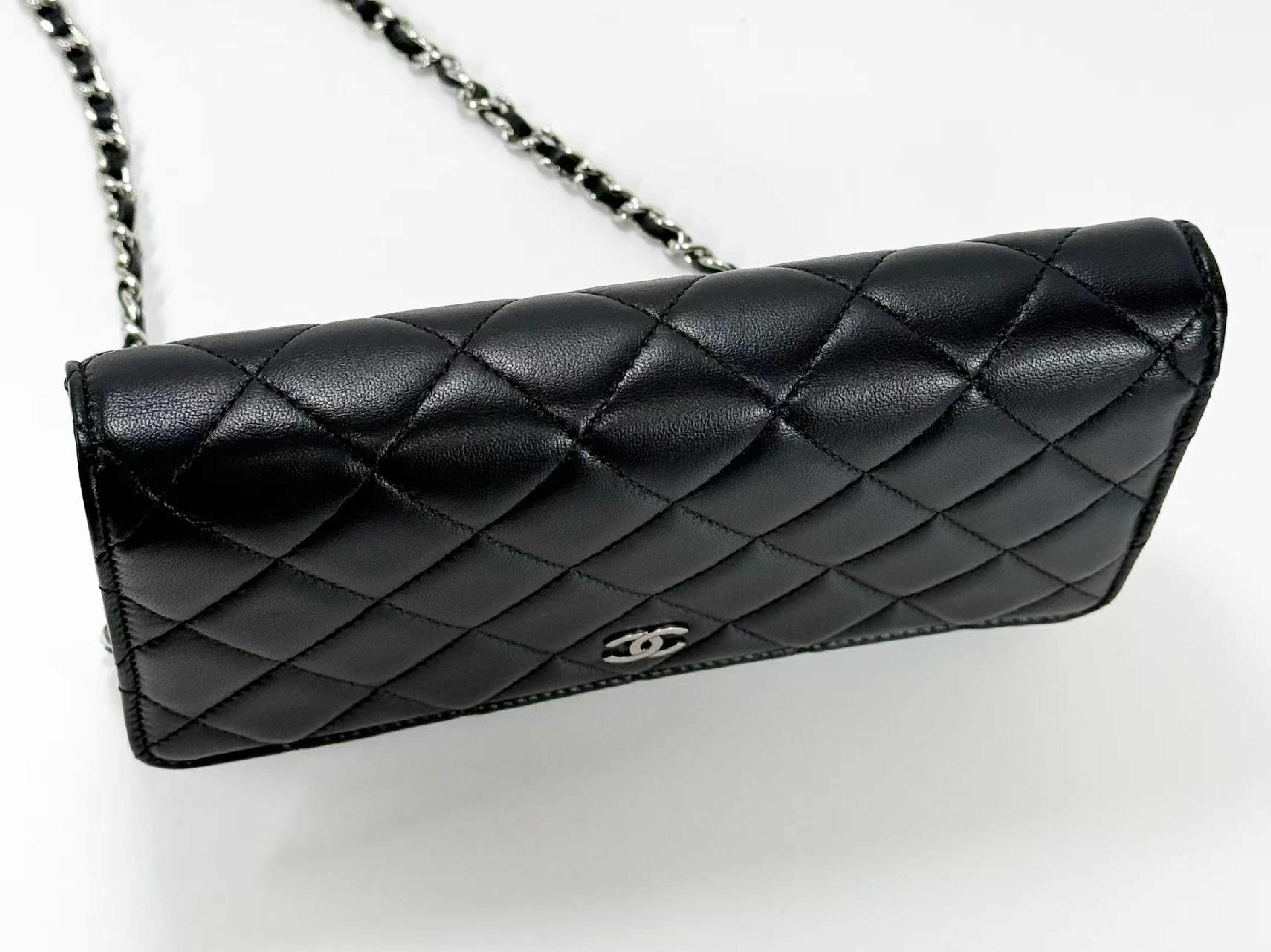 Black Matelassé Shoulder Bag, New Hardware, WOC, W19cm (approx.), Serial Number 29-series, [Box, Dust Bag, Authenticity Card, and Seal Included], Silver Hardware, 29780303 — view 7