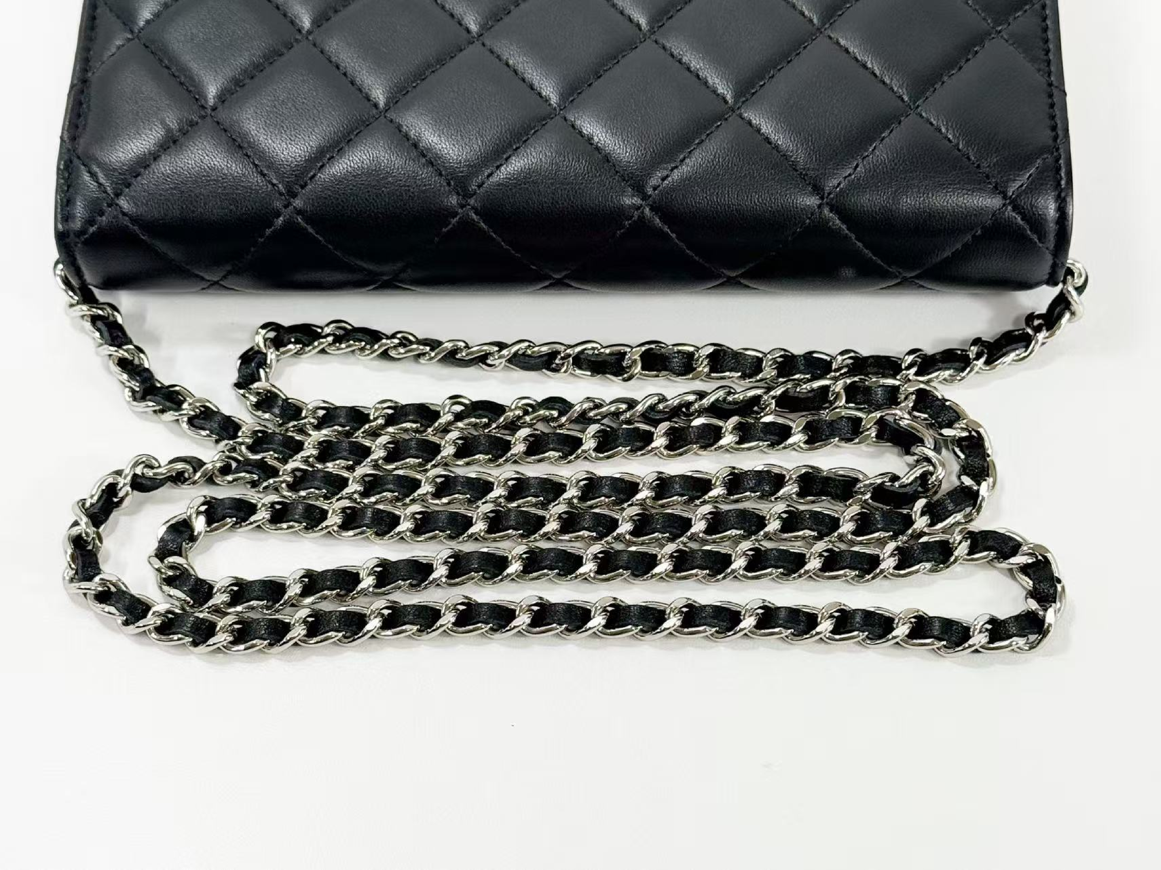 Black Matelassé Shoulder Bag, New Hardware, WOC, W19cm (approx.), Serial Number 29-series, [Box, Dust Bag, Authenticity Card, and Seal Included], Silver Hardware, 29780303 — view 8