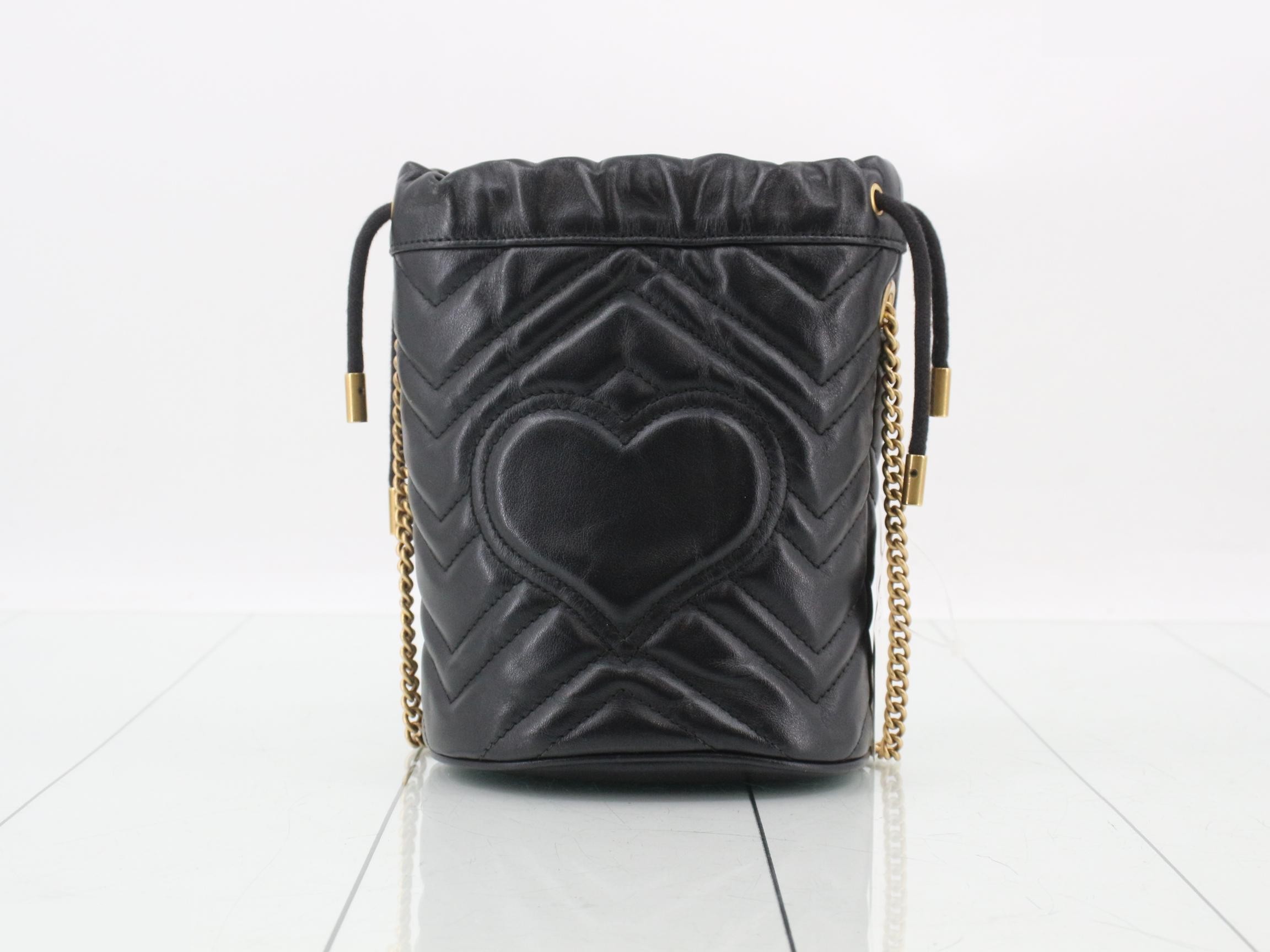 GG Marmont Chain Shoulder Bag, Leather, Black — view 2