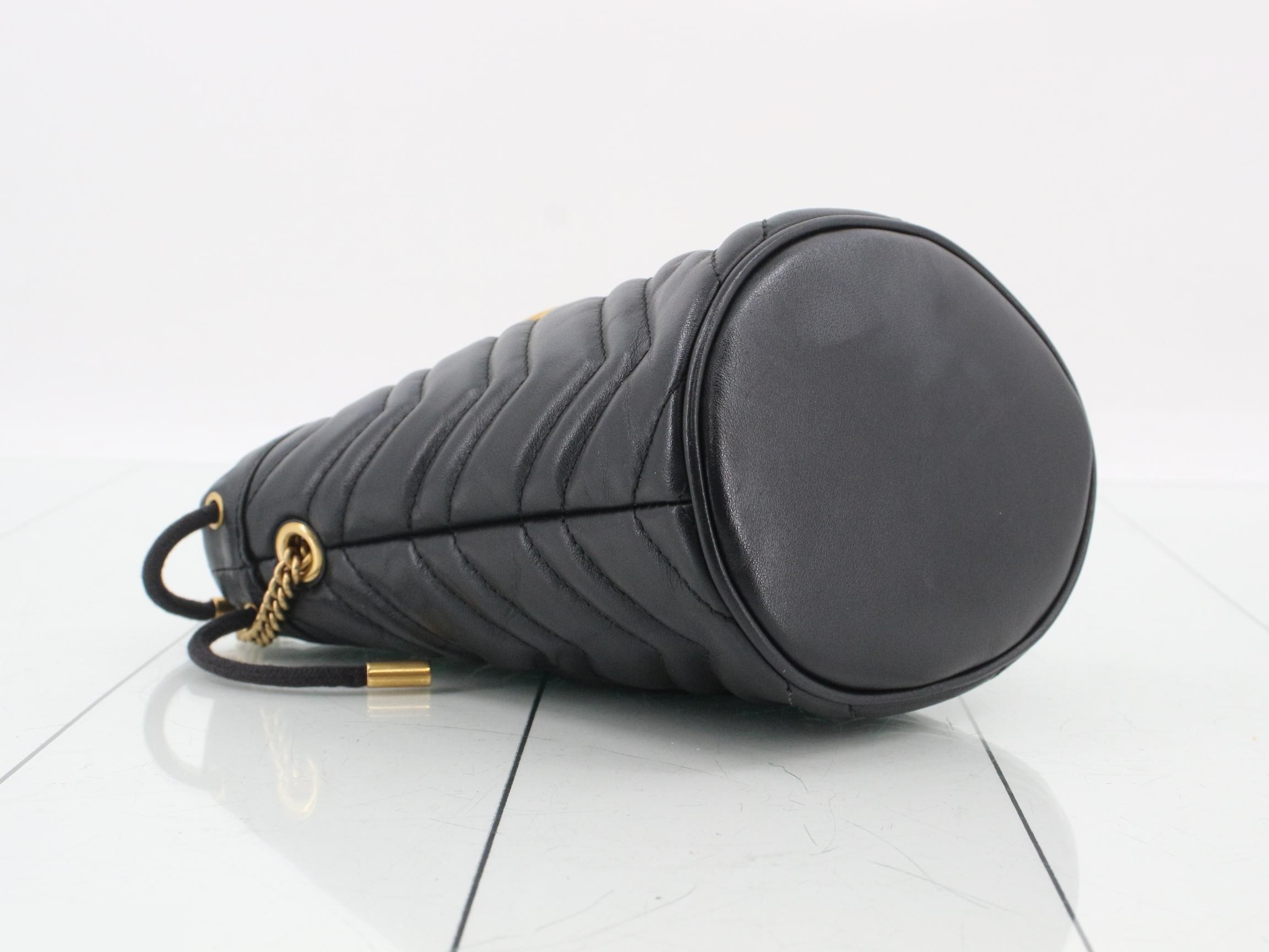 GG Marmont Chain Shoulder Bag, Leather, Black — view 5