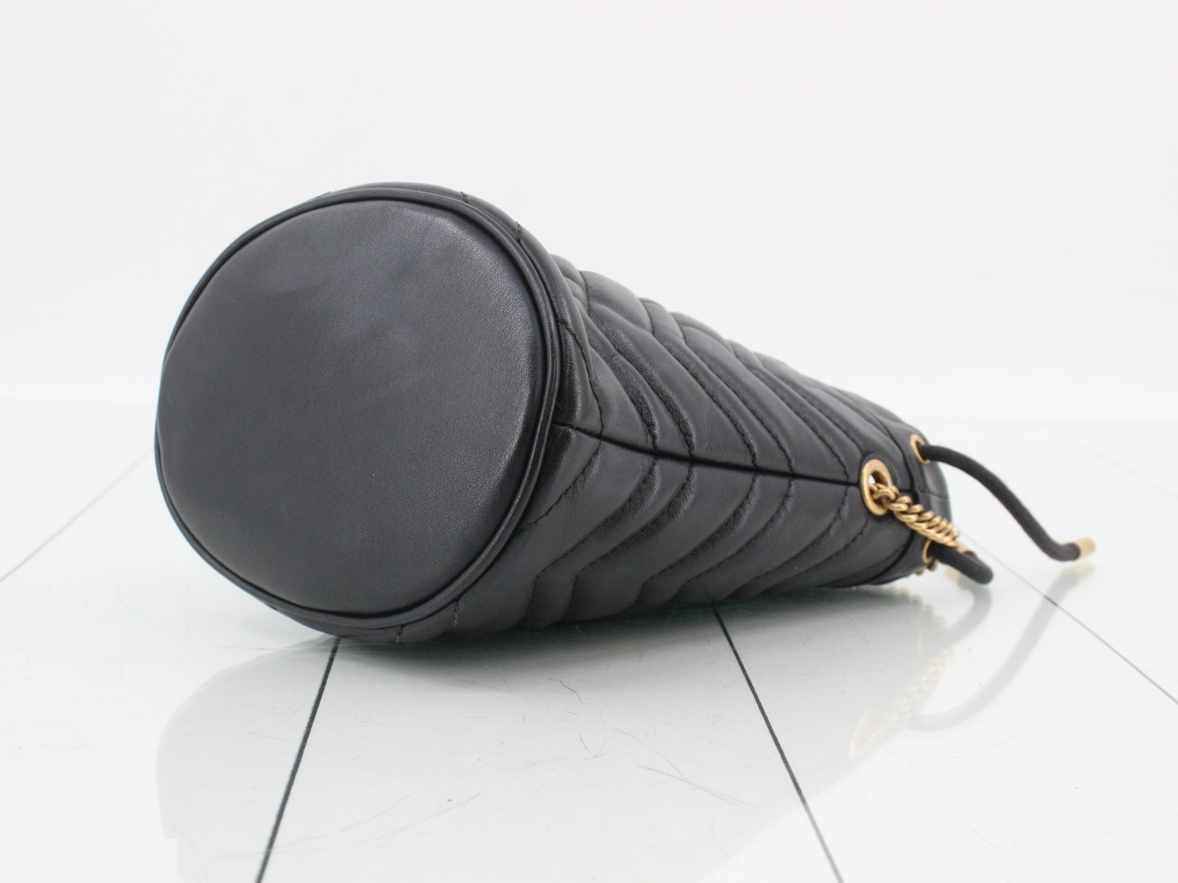 GG Marmont Chain Shoulder Bag, Leather, Black — view 6