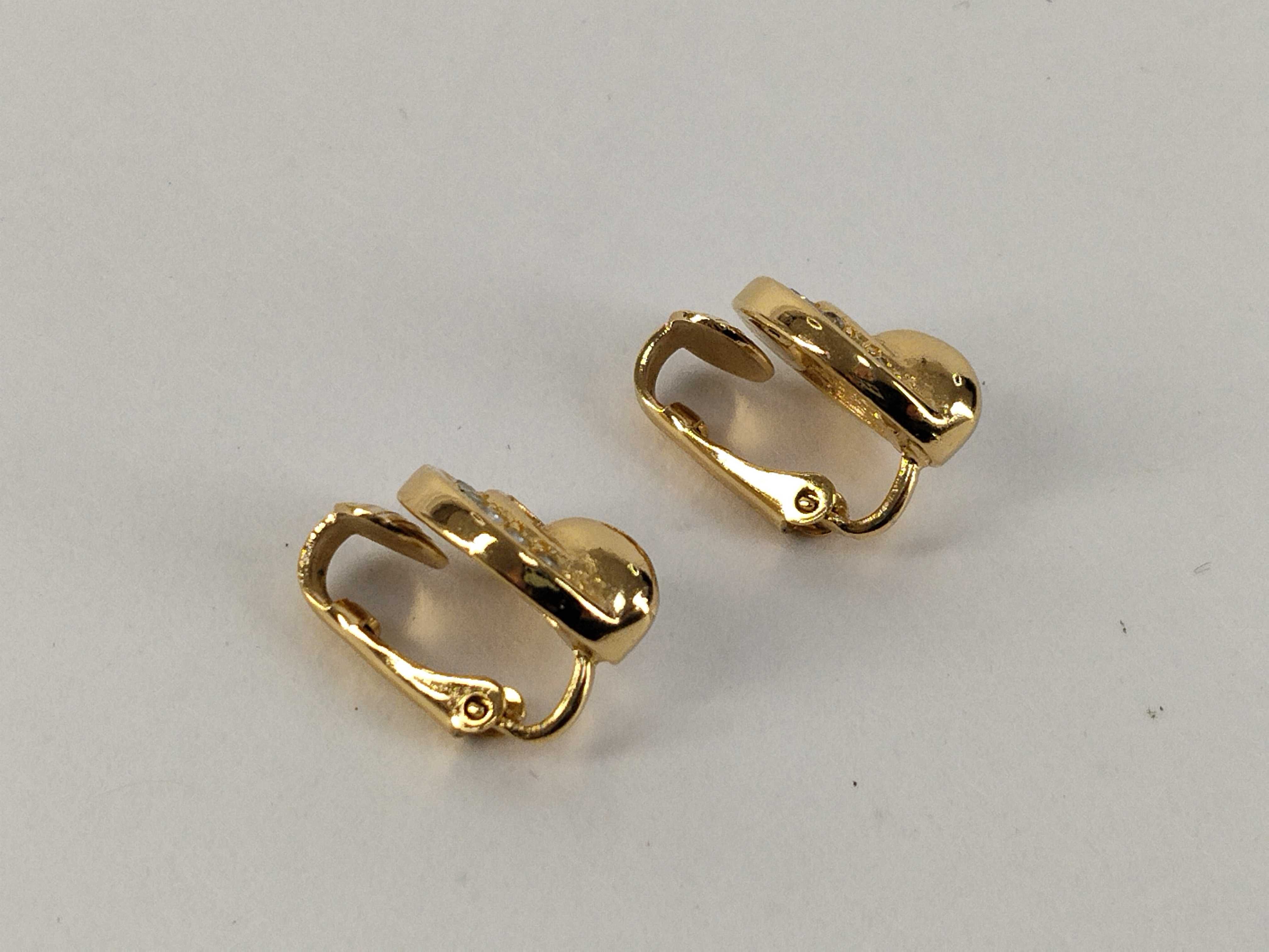 Circle Rhinestone Gold Earrings (with box) — view 2