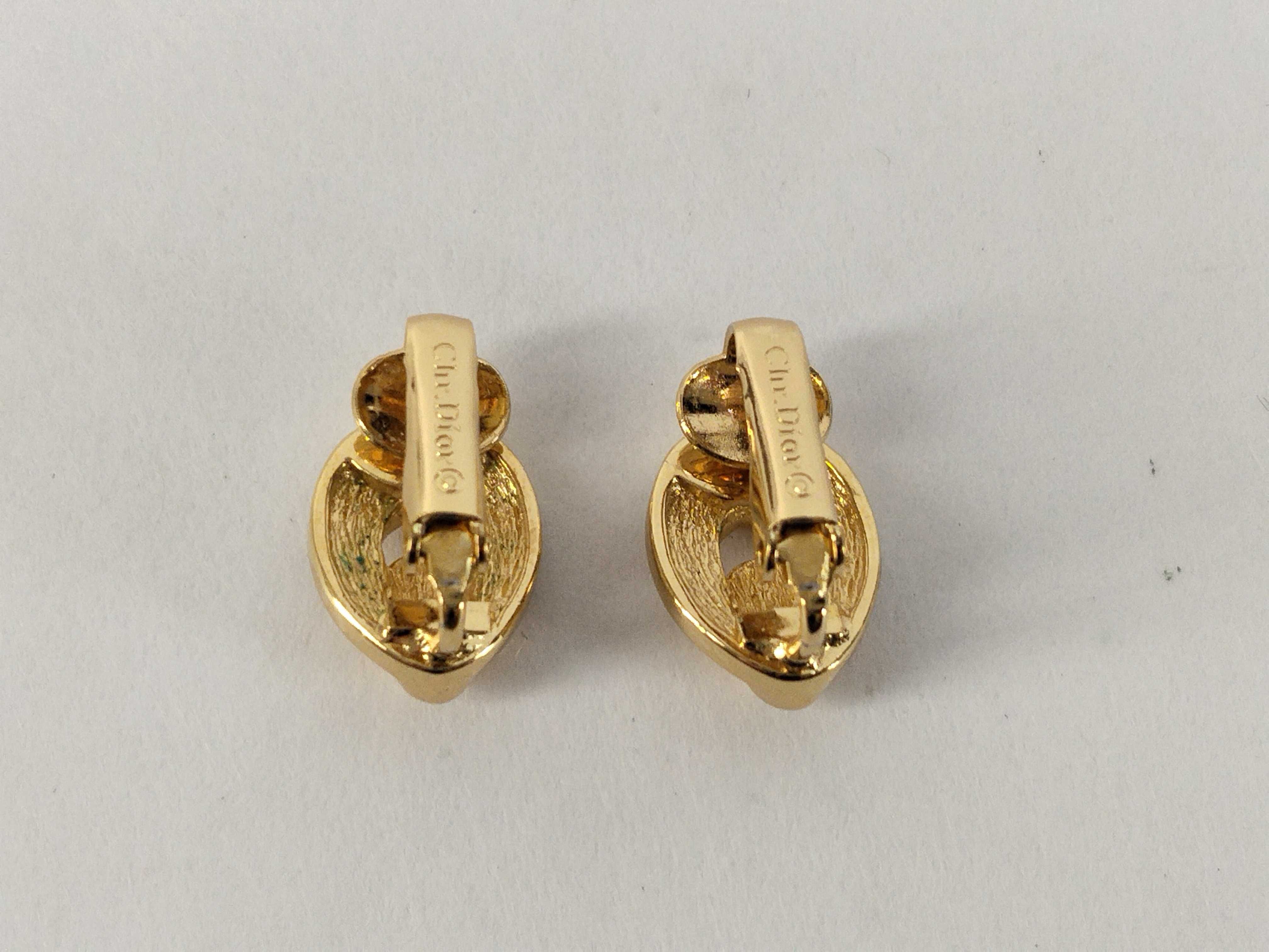 Circle Rhinestone Gold Earrings (with box) — view 3