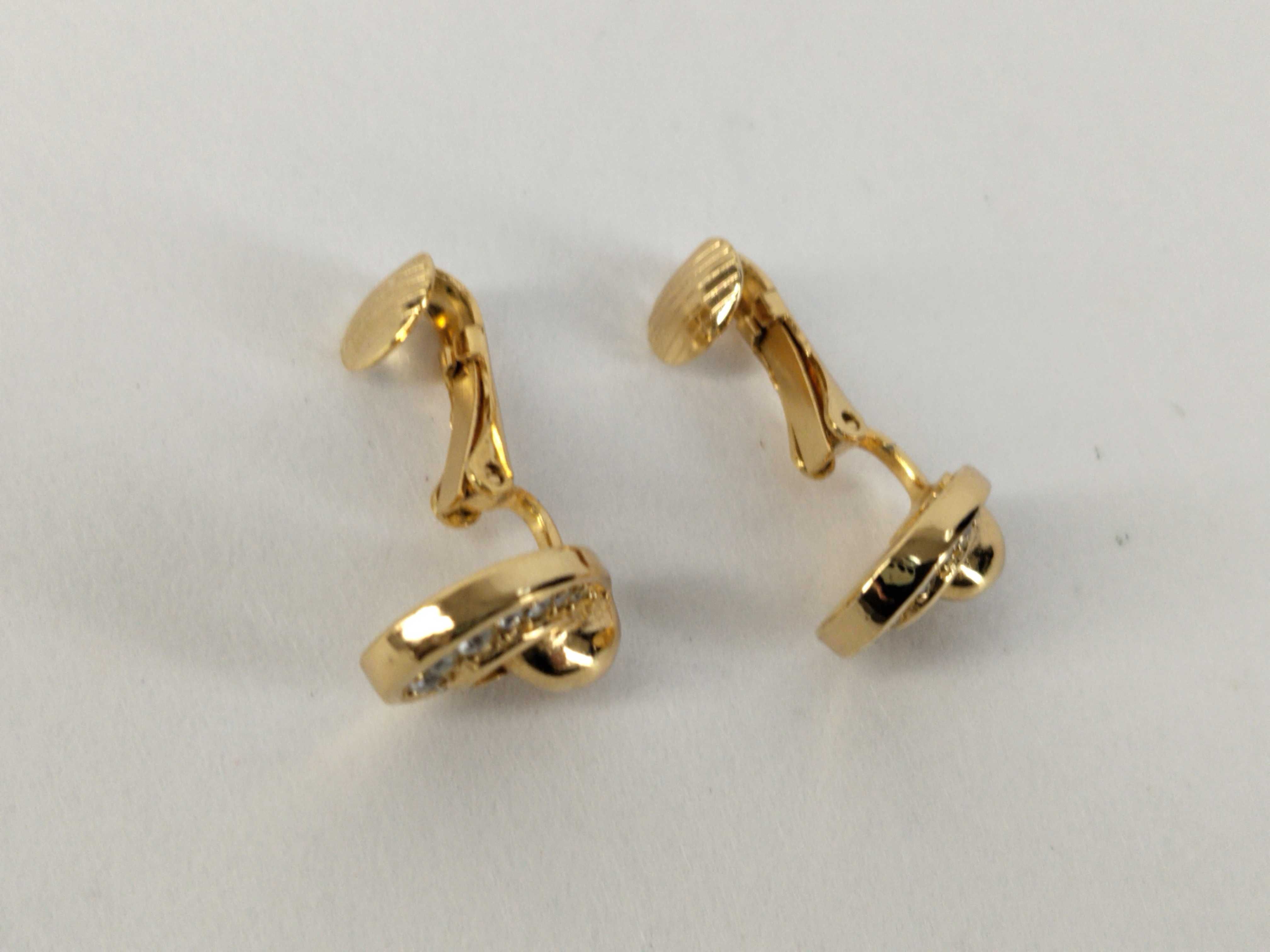 Circle Rhinestone Gold Earrings (with box) — view 6