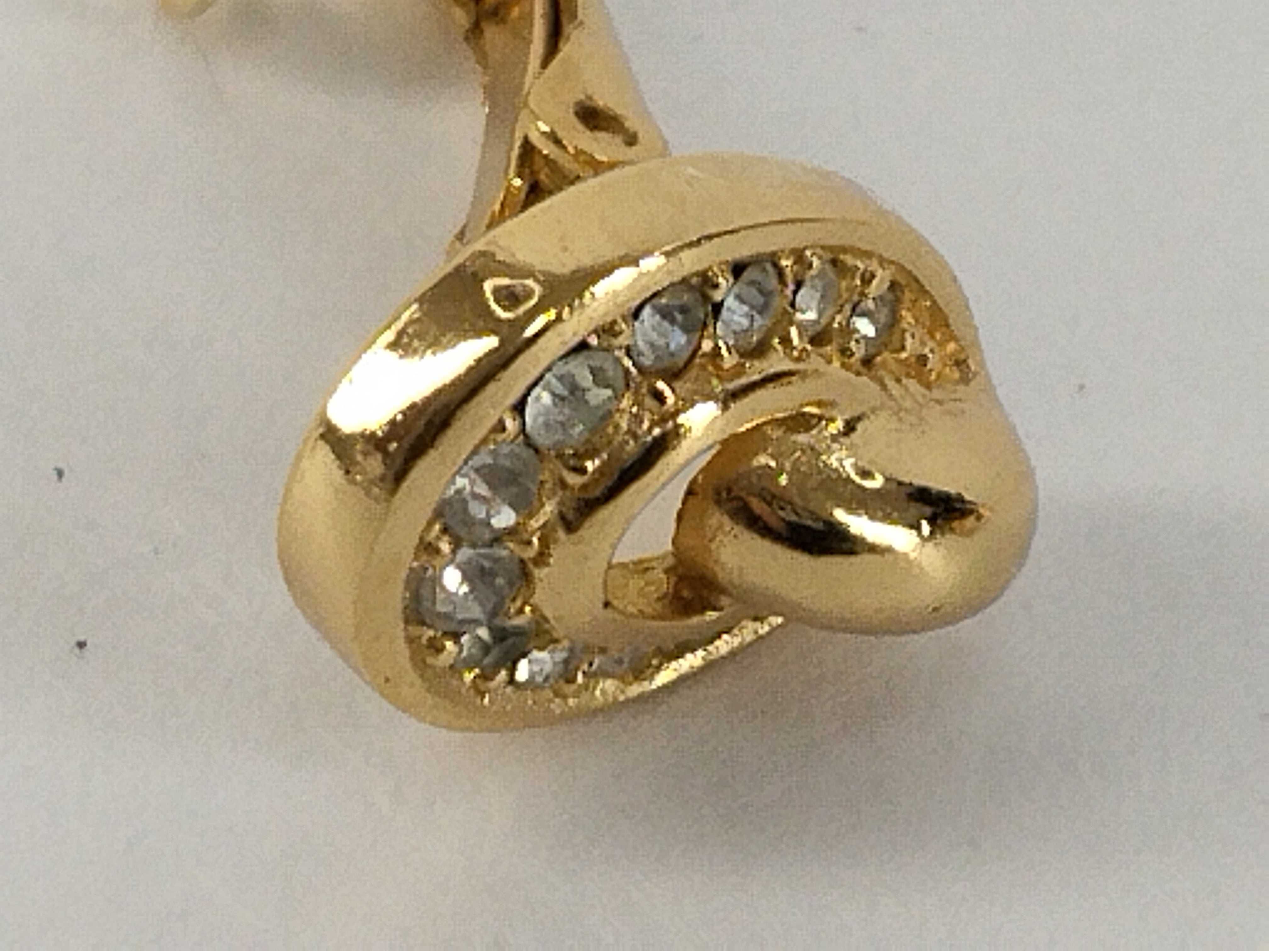 Circle Rhinestone Gold Earrings (with box) — view 8