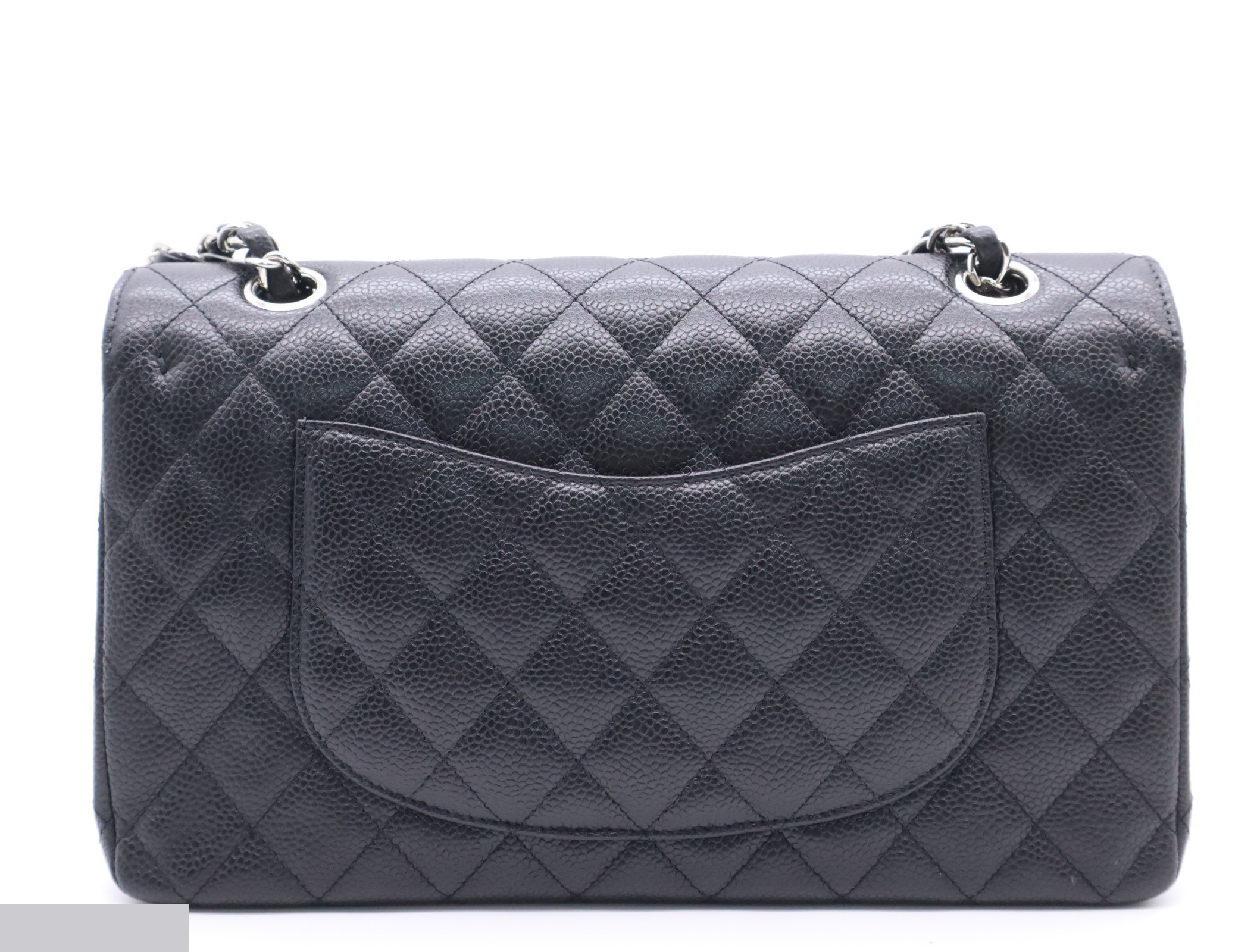 Caviar leather Matelassé 25 bag with double flap and double chain, includes dust bag. — view 2