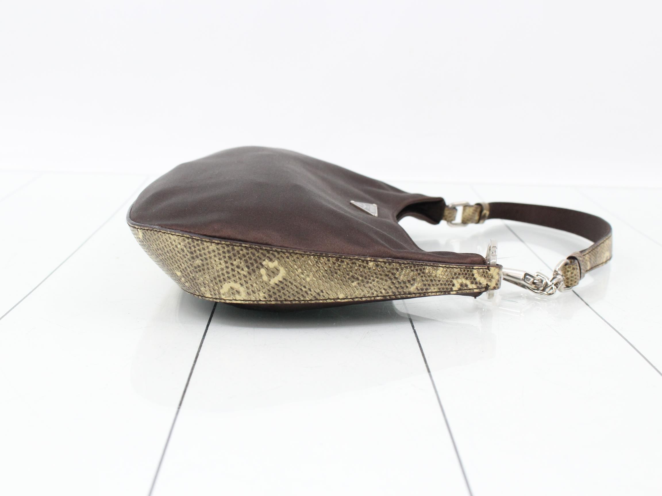 Triangle Logo Satin One-Shoulder Accessory Pouch Shoulder Bag — view 3