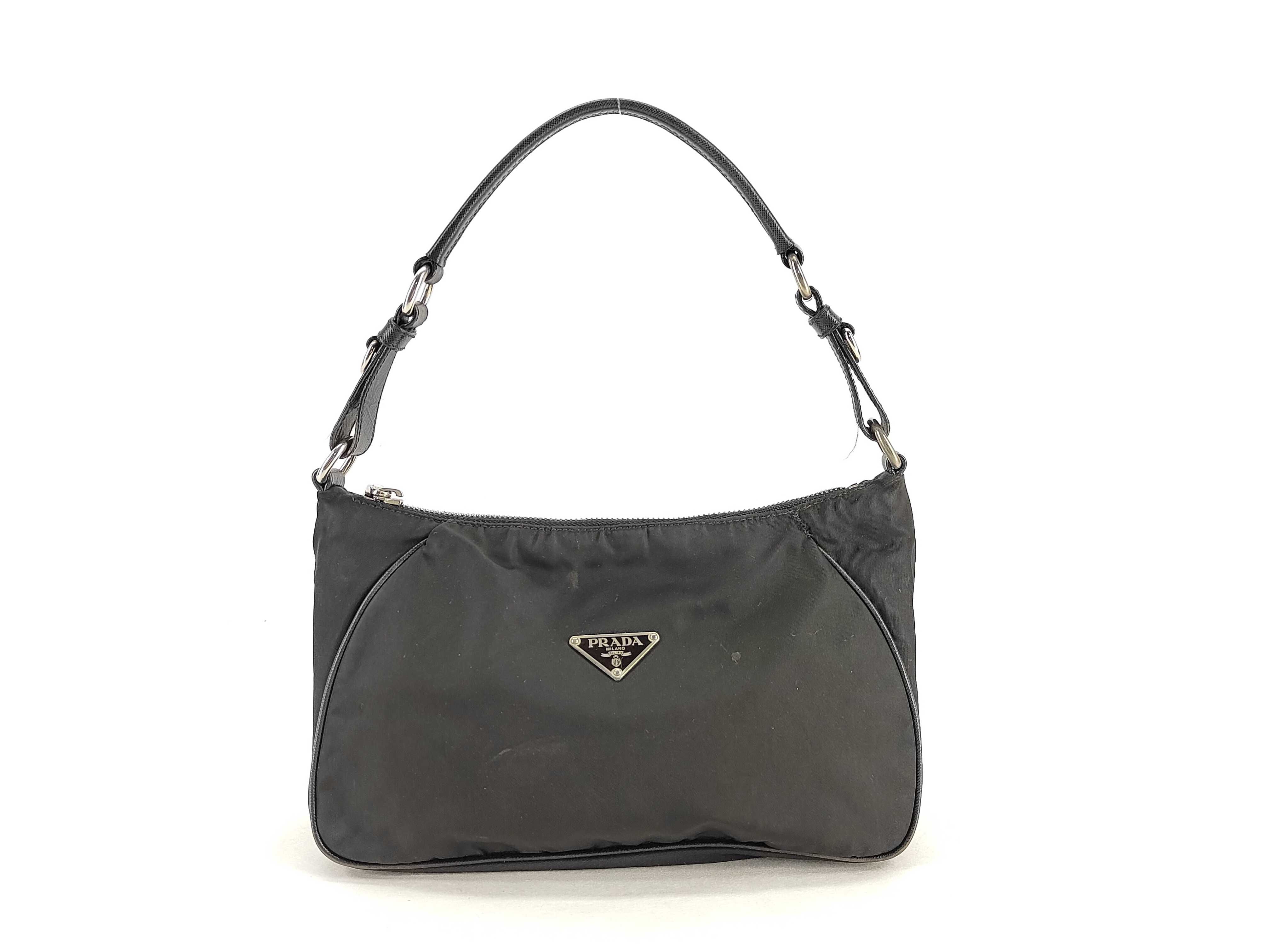 Nylon Prada Handbag Nylon Black Leather Shoulder Bag