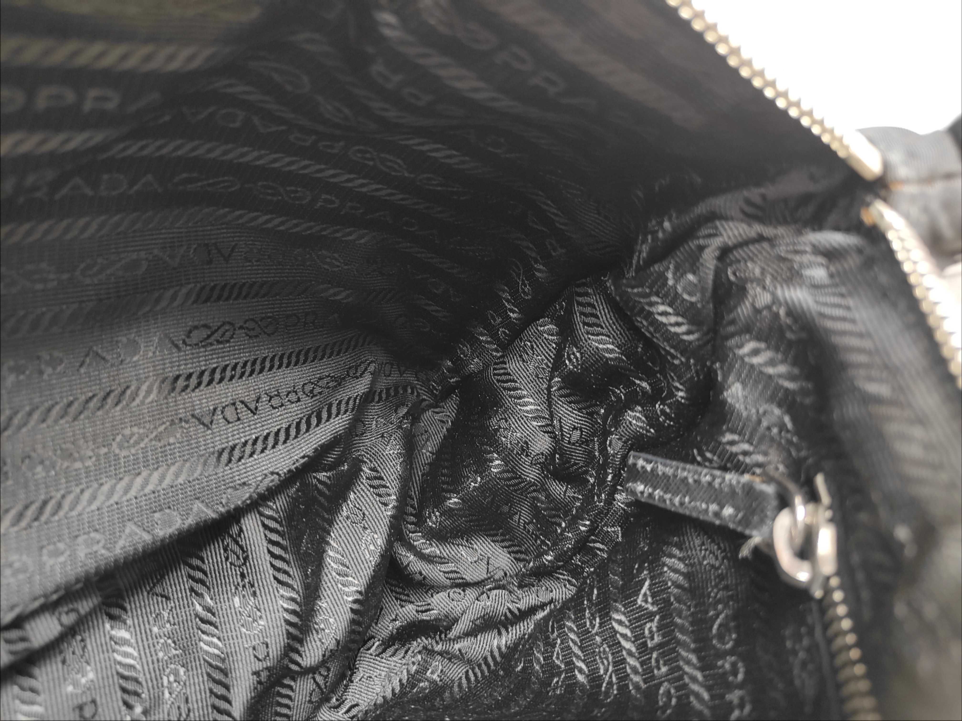 Nylon Prada Handbag Nylon Black Leather Shoulder Bag — view 14