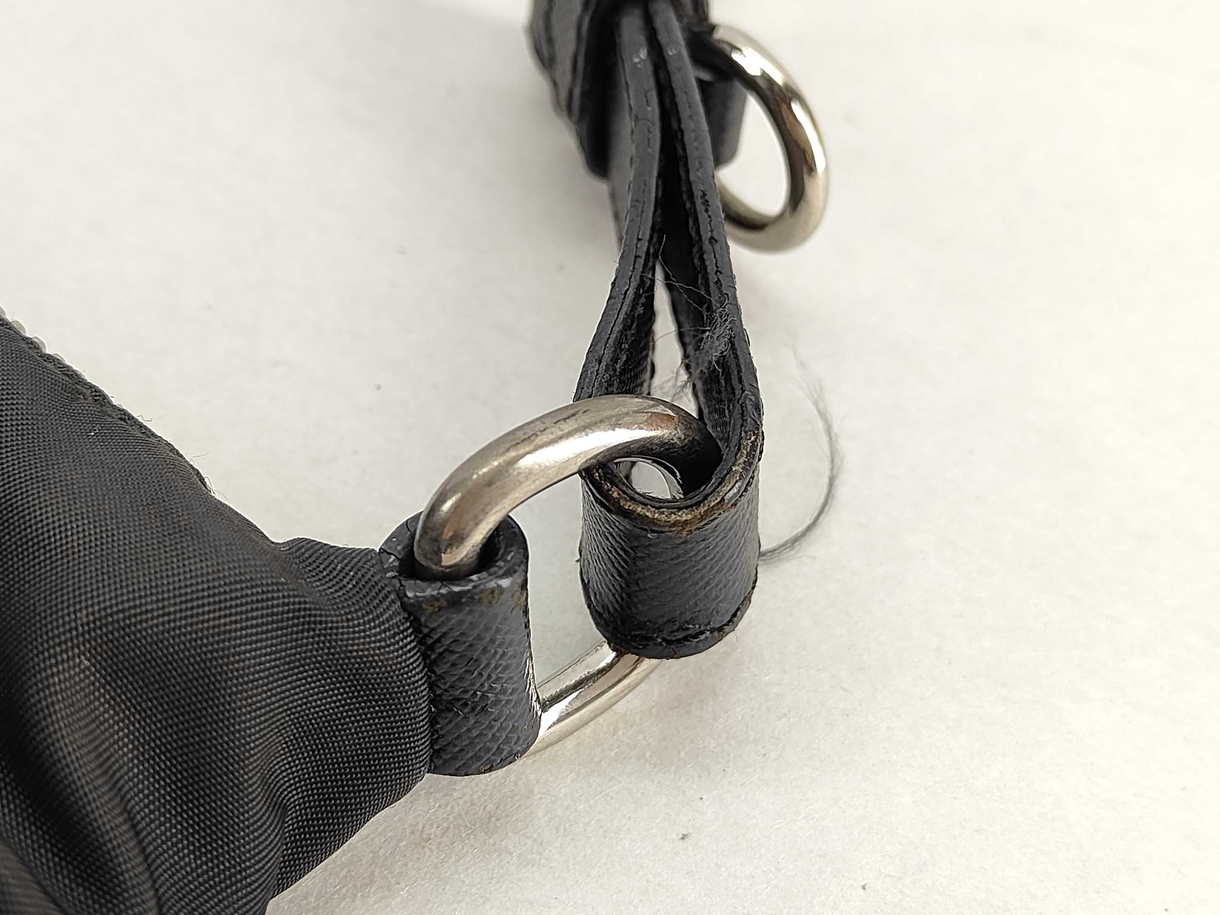 Nylon Prada Handbag Nylon Black Leather Shoulder Bag — view 6