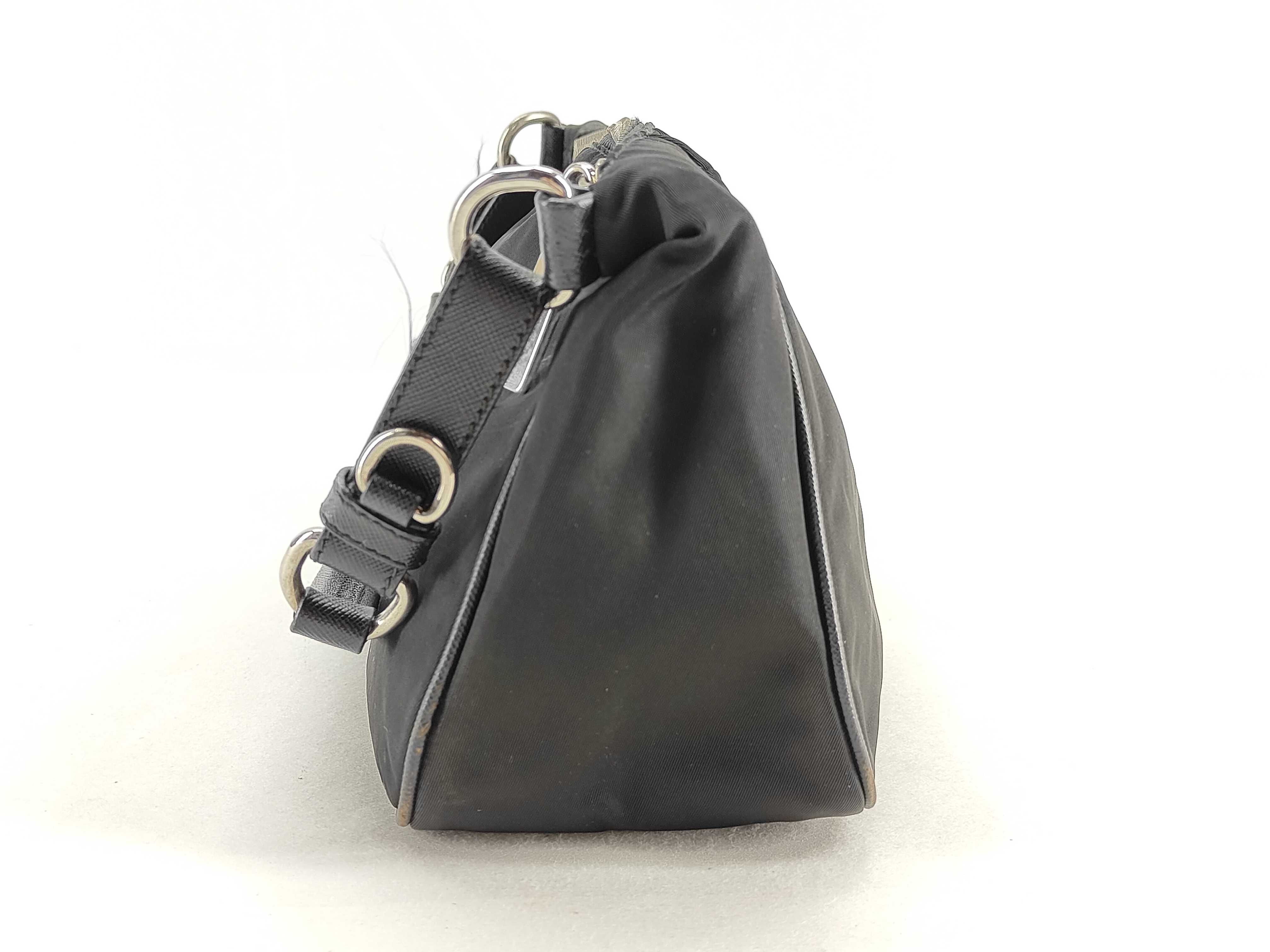 Nylon Prada Handbag Nylon Black Leather Shoulder Bag — view 9