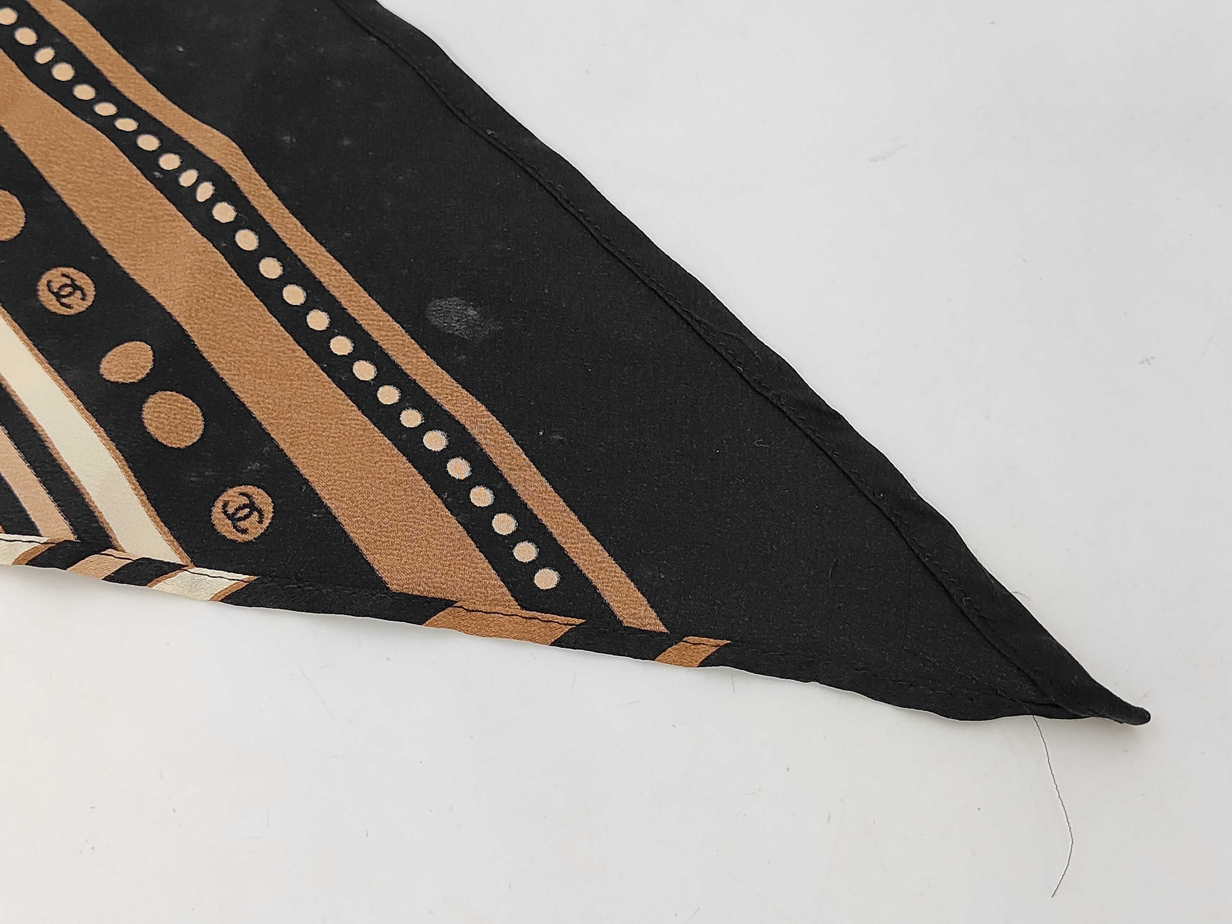 Coco Mark Dot Silk Scarf Black/Brown Other Accessories — view 2