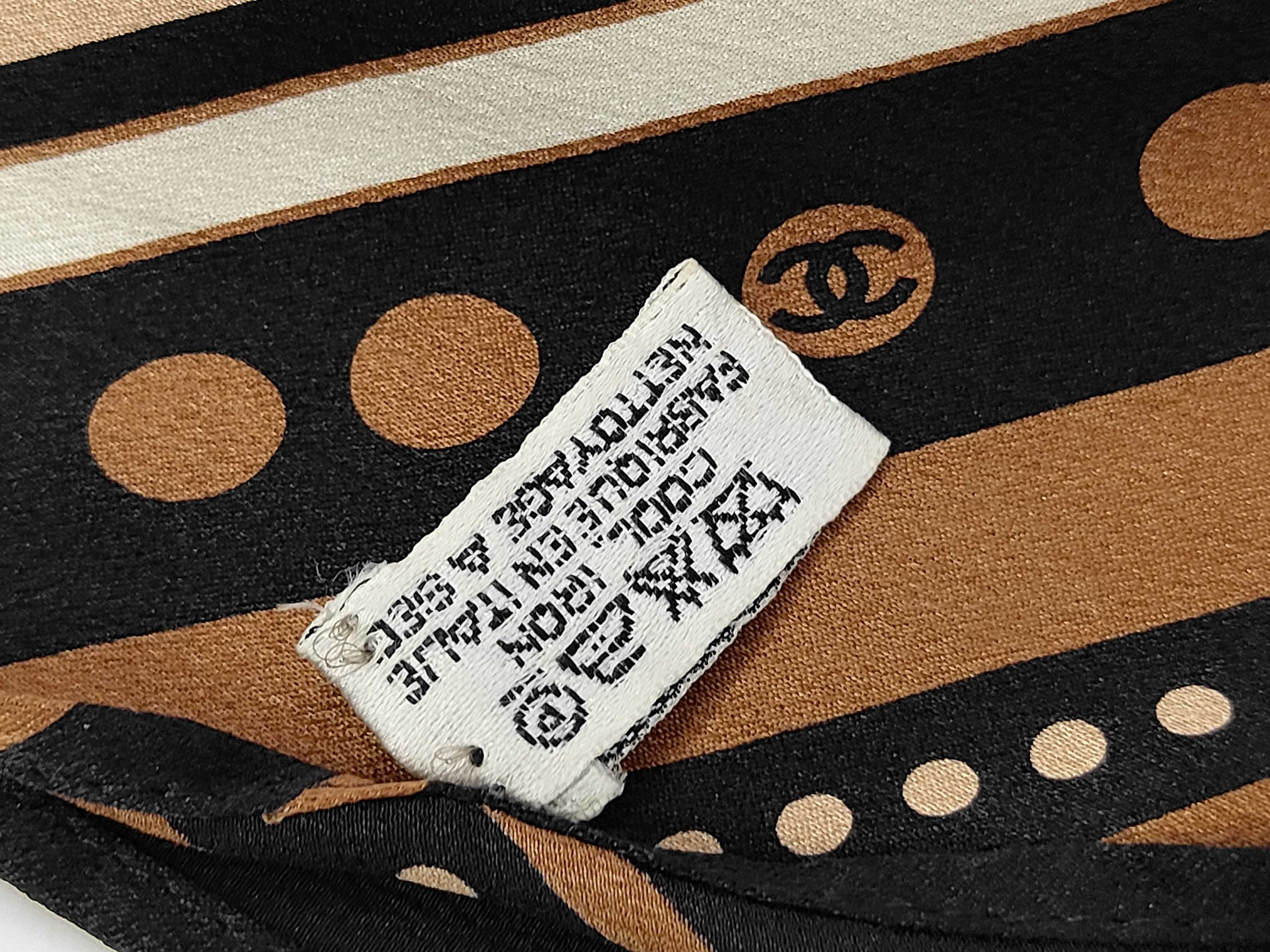 Coco Mark Dot Silk Scarf Black/Brown Other Accessories — view 5