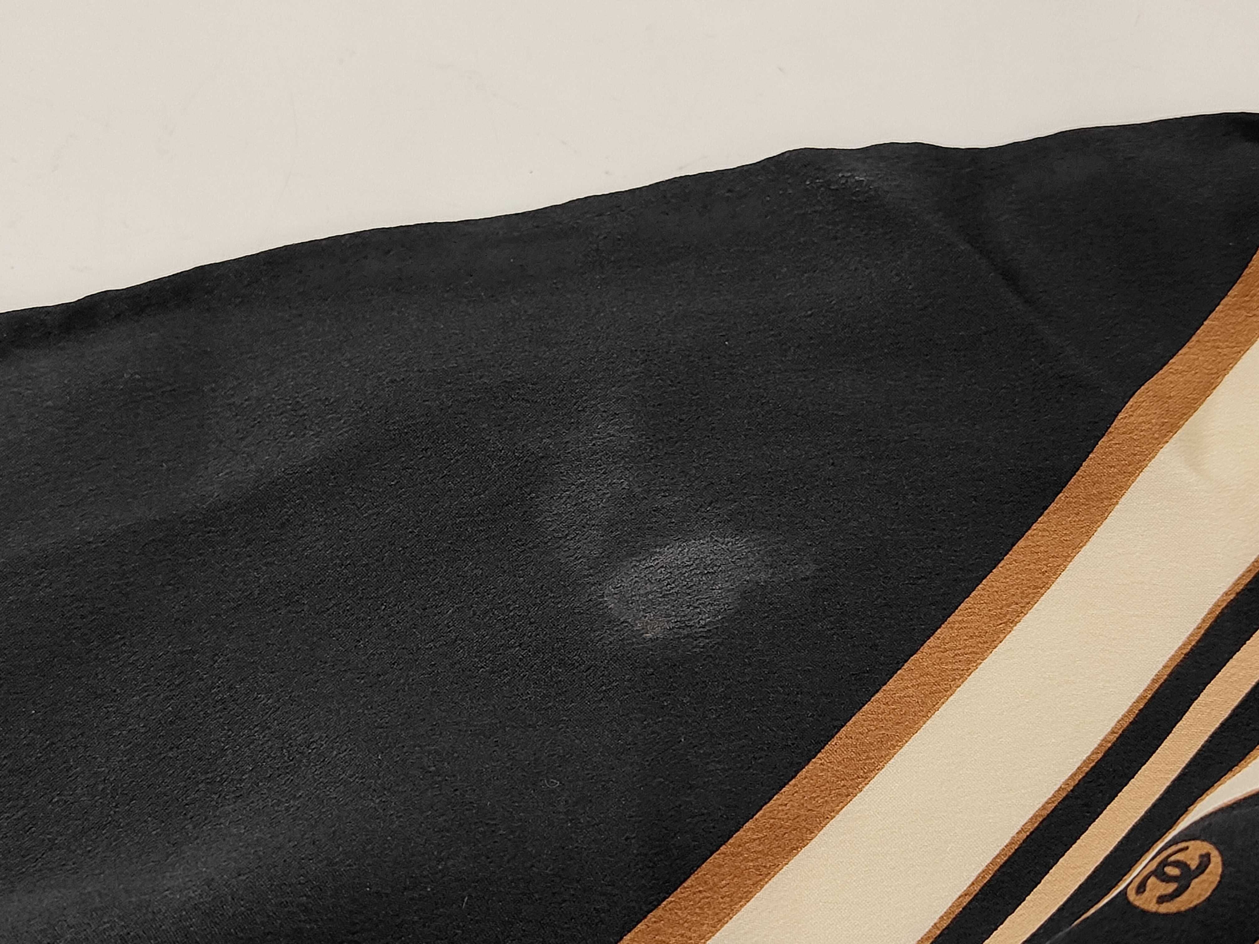 Coco Mark Dot Silk Scarf Black/Brown Other Accessories — view 6