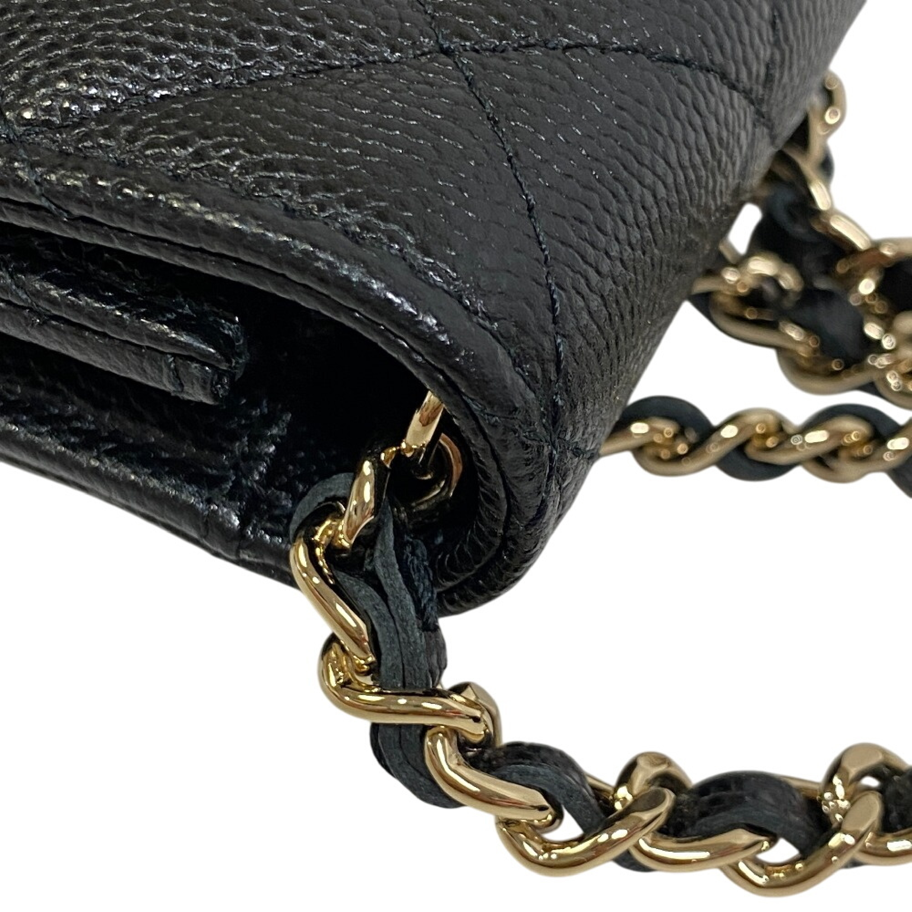 Shoulder Pouch AirPods Case Matelassé Coco Mark Rhinestone Shoulder Bag Caviar Leather Women's Shoulder Bag — view 4