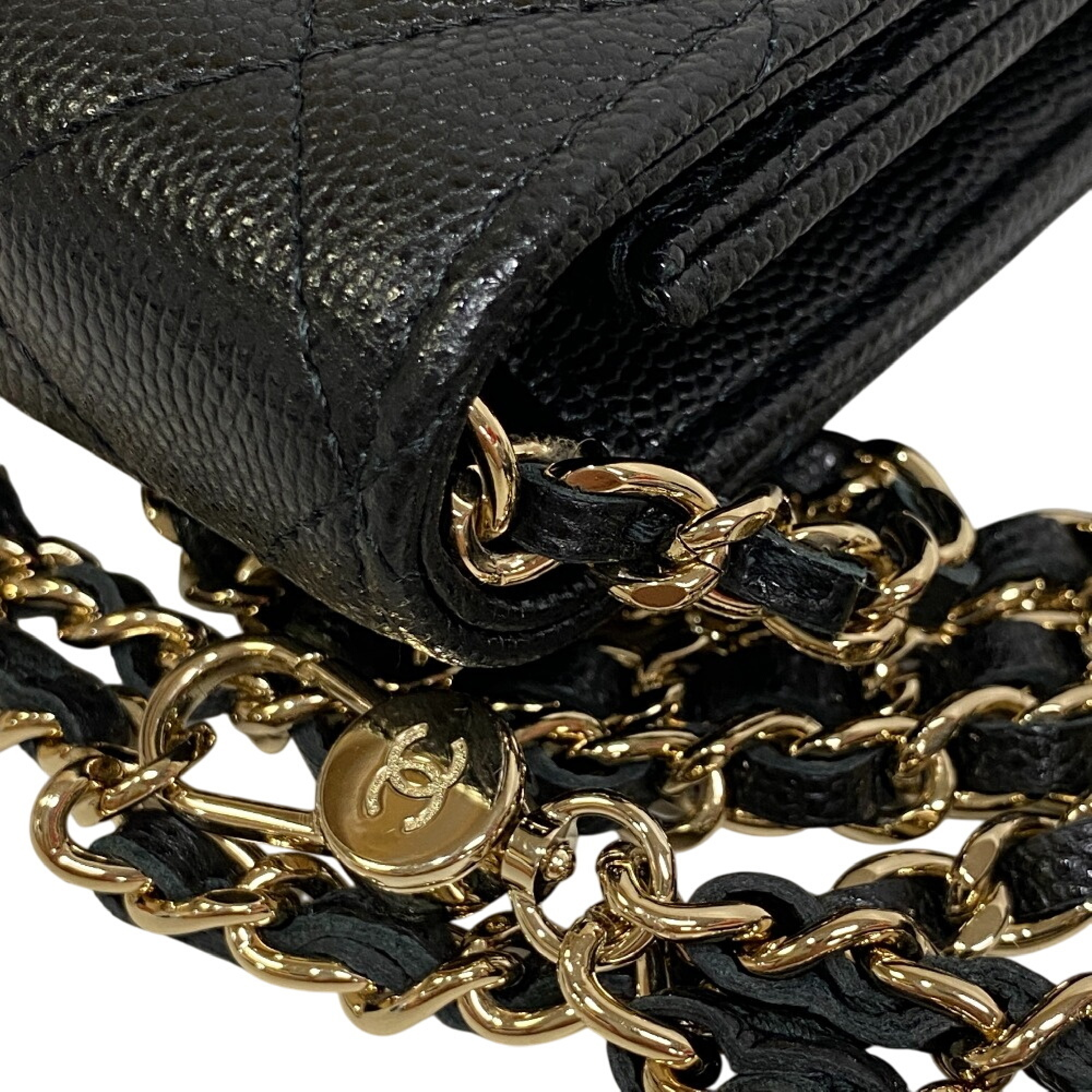 Shoulder Pouch AirPods Case Matelassé Coco Mark Rhinestone Shoulder Bag Caviar Leather Women's Shoulder Bag — view 5