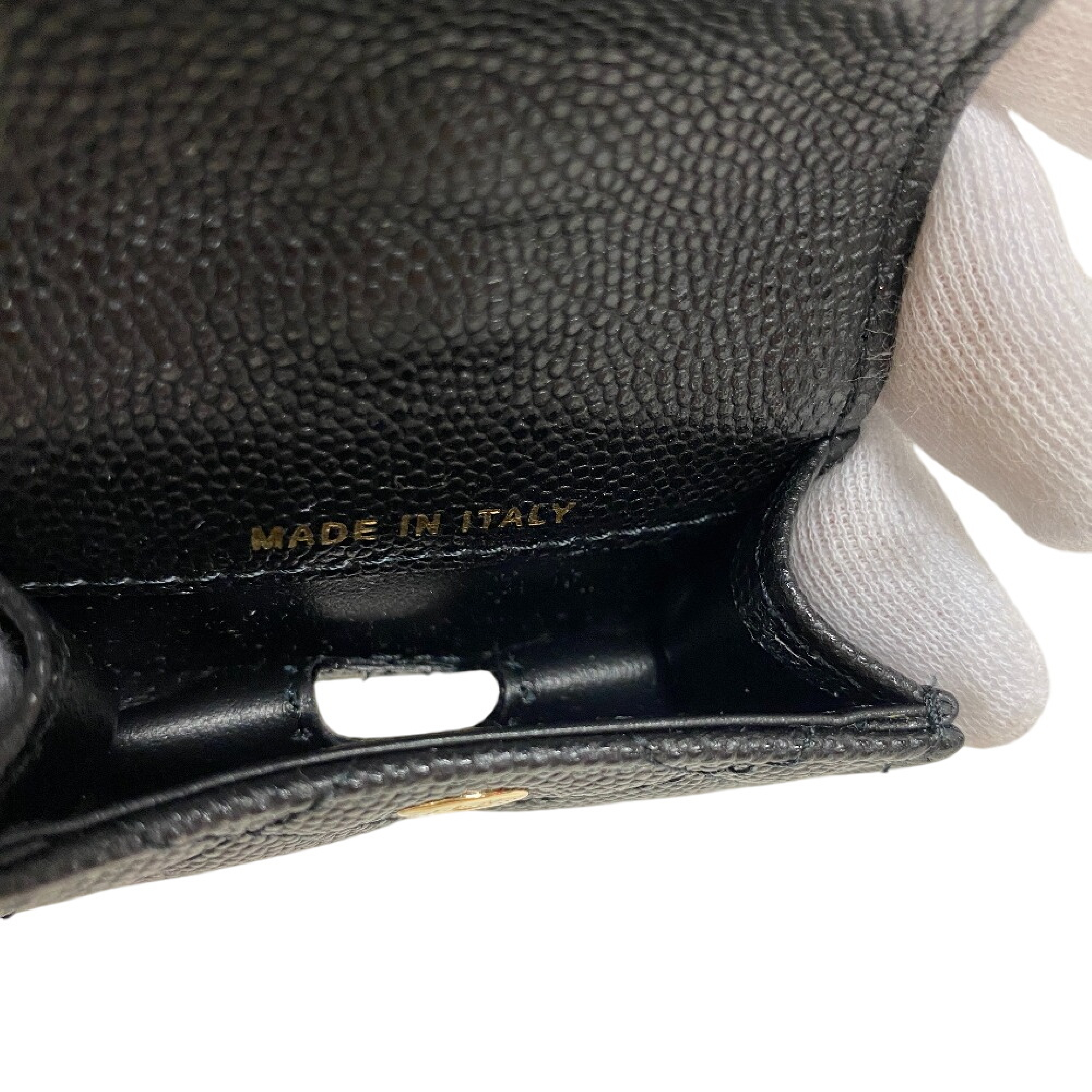 Shoulder Pouch AirPods Case Matelassé Coco Mark Rhinestone Shoulder Bag Caviar Leather Women's Shoulder Bag — view 8